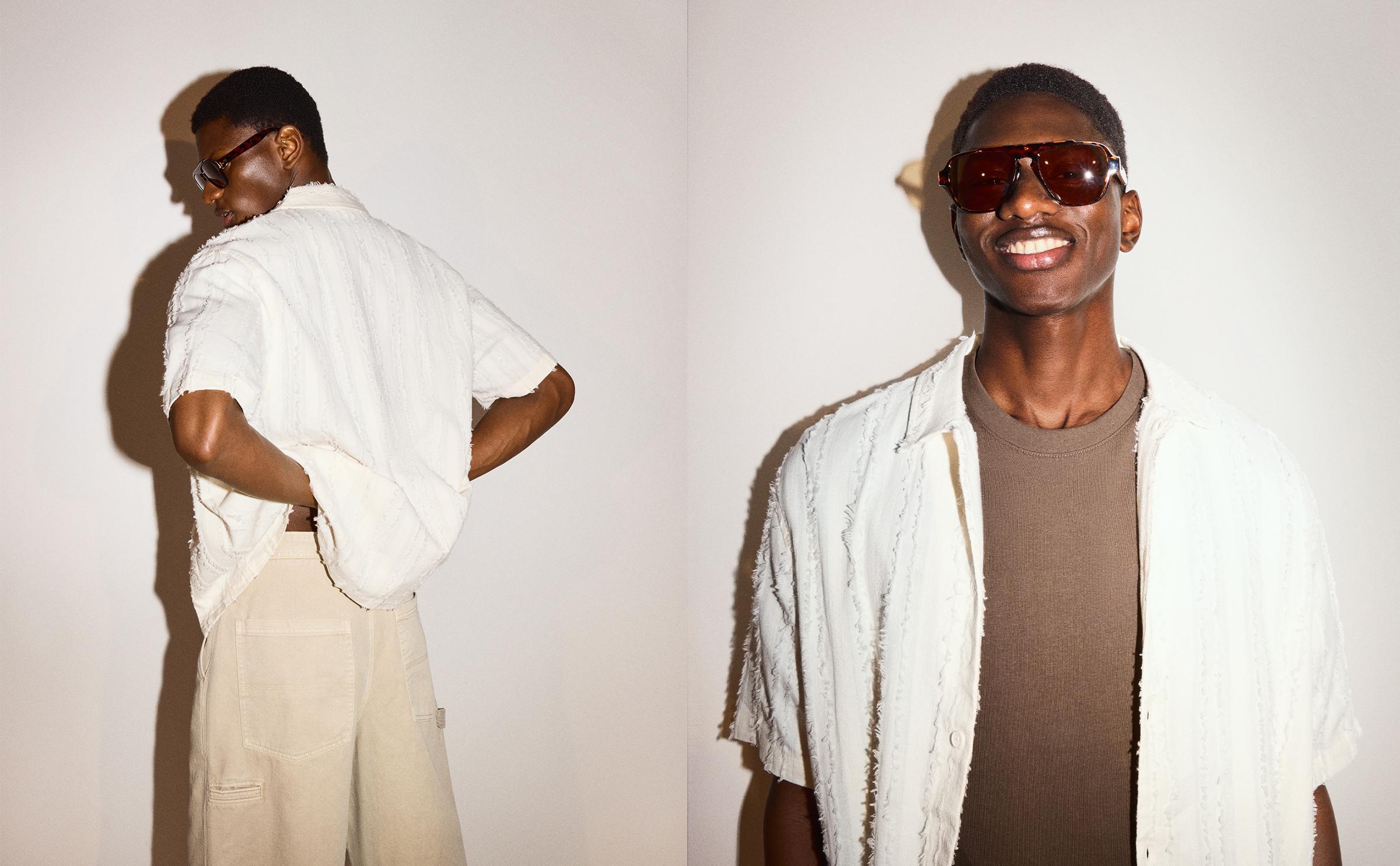 Textured short sleeve shirt