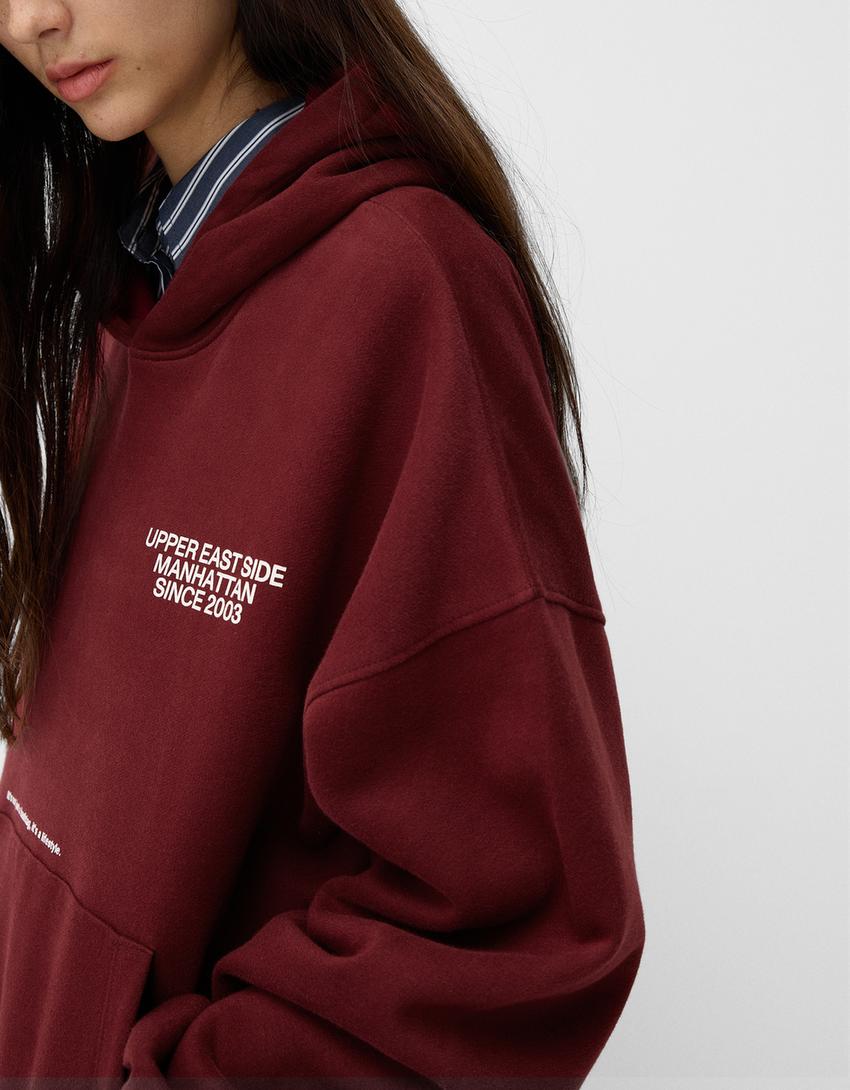 Sudadera capucha print-Burdeos-2