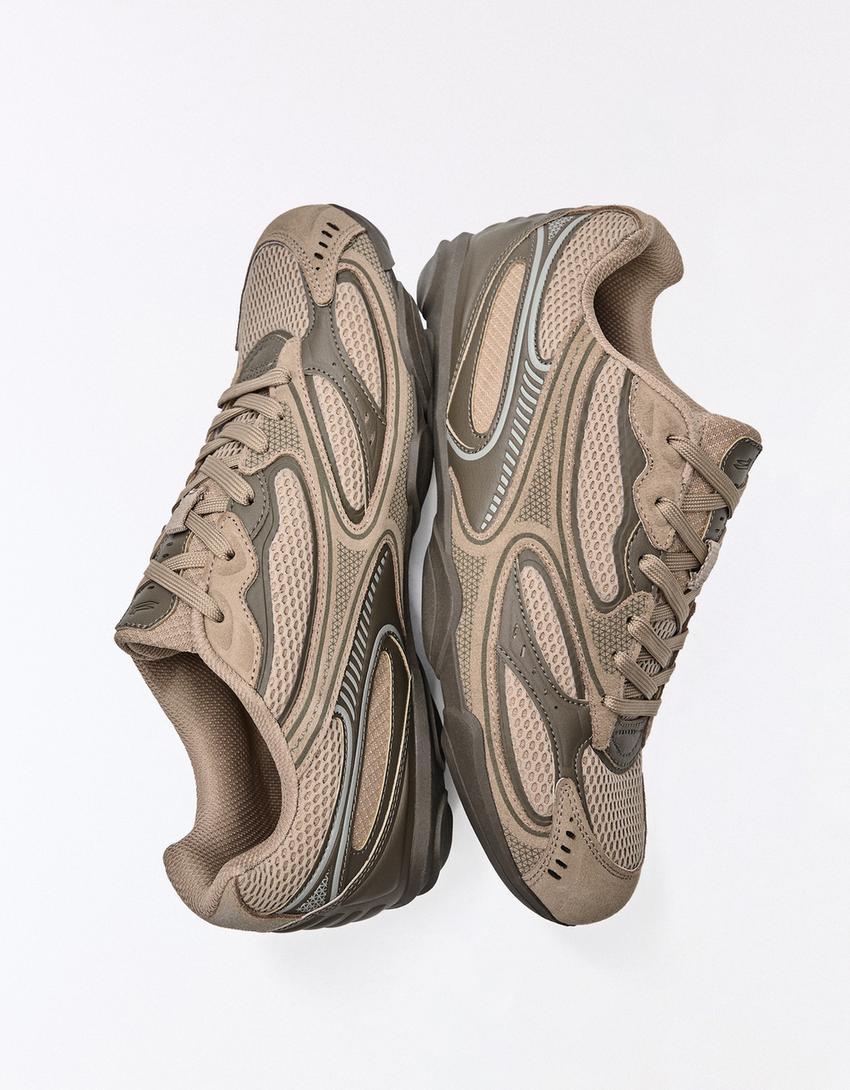 Fine-soled sneakers-Brown