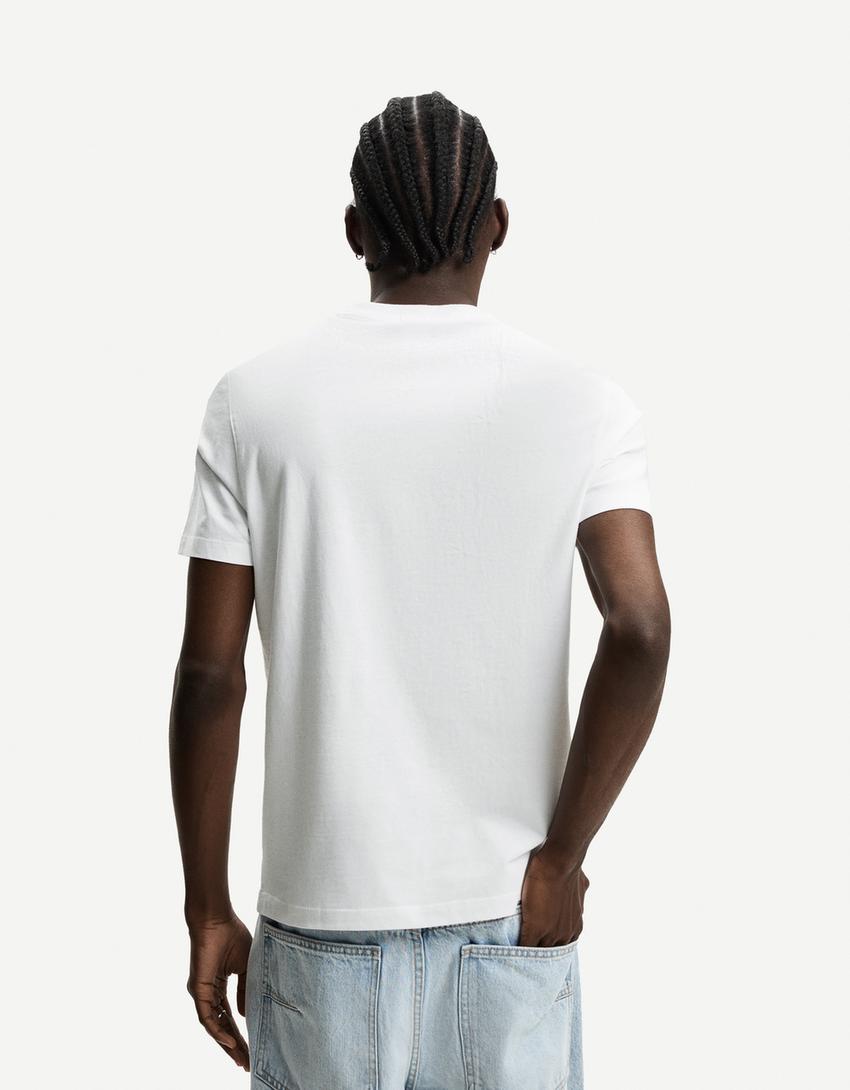 Regular short sleeve T-shirt-White-1