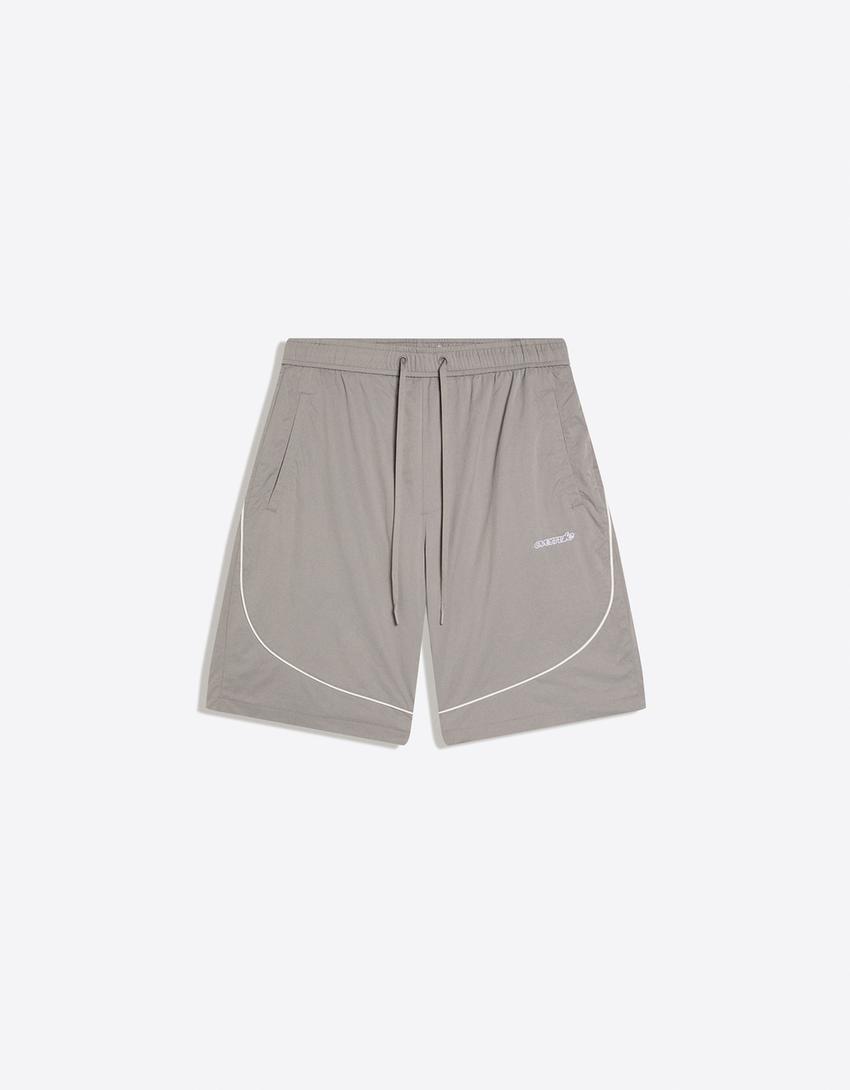 Technical skater Bermuda shorts-Grey