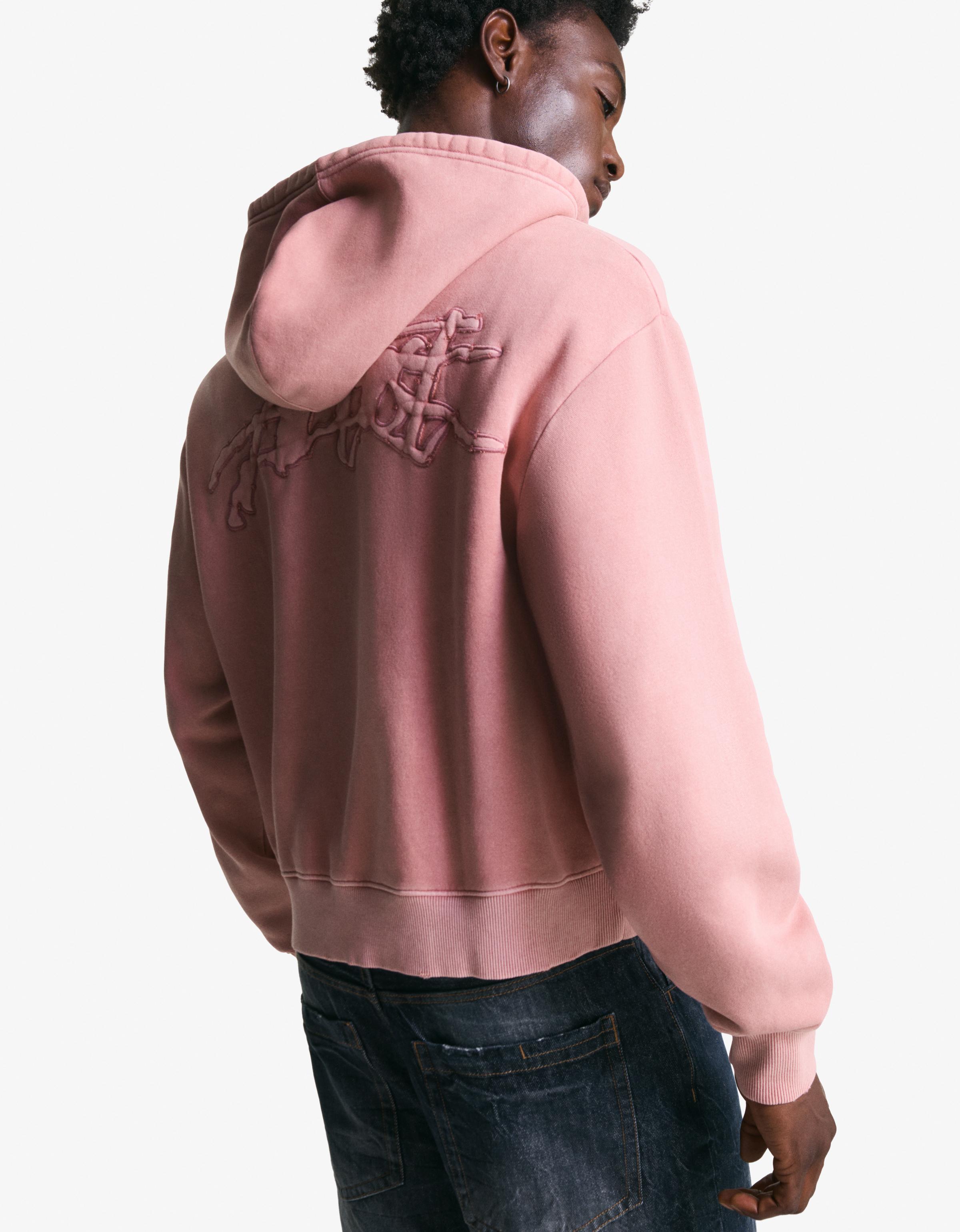 Cropped sweatshirt with zipper and embroidery - Sweatshirts