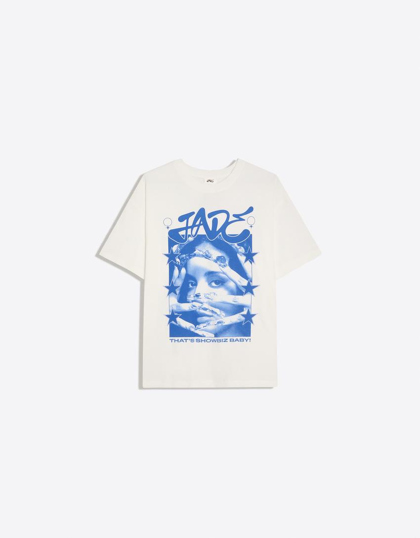 T-shirt oversize JADE-Blanc cassé