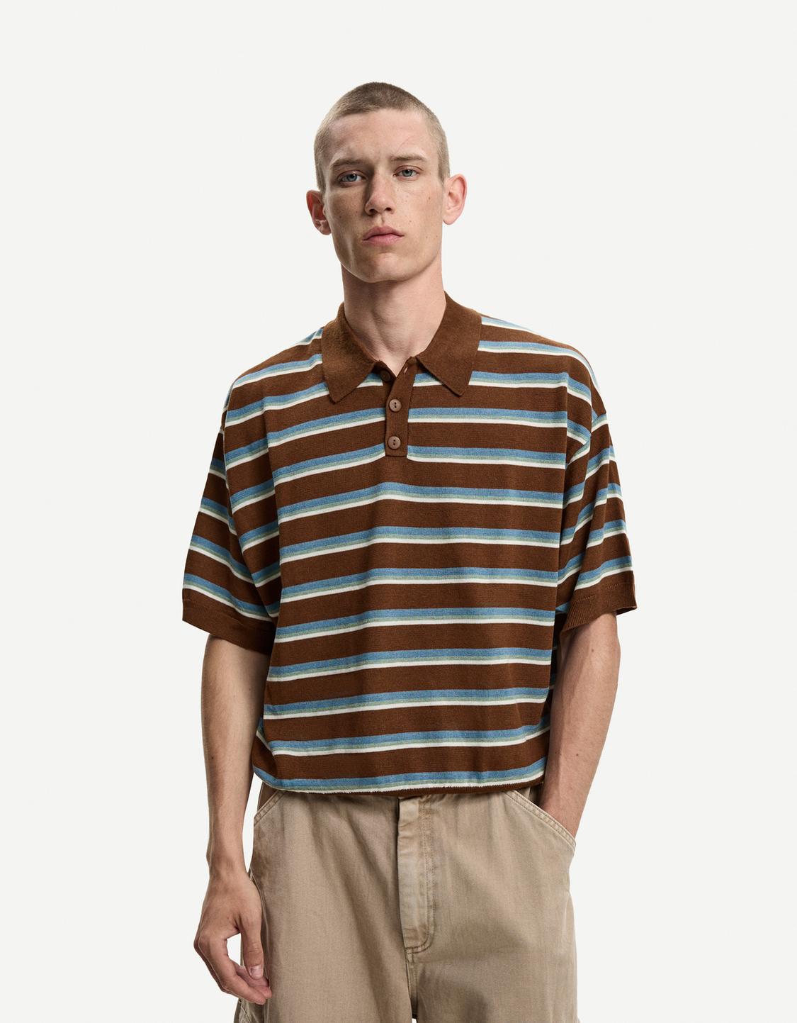 Striped polo shirt