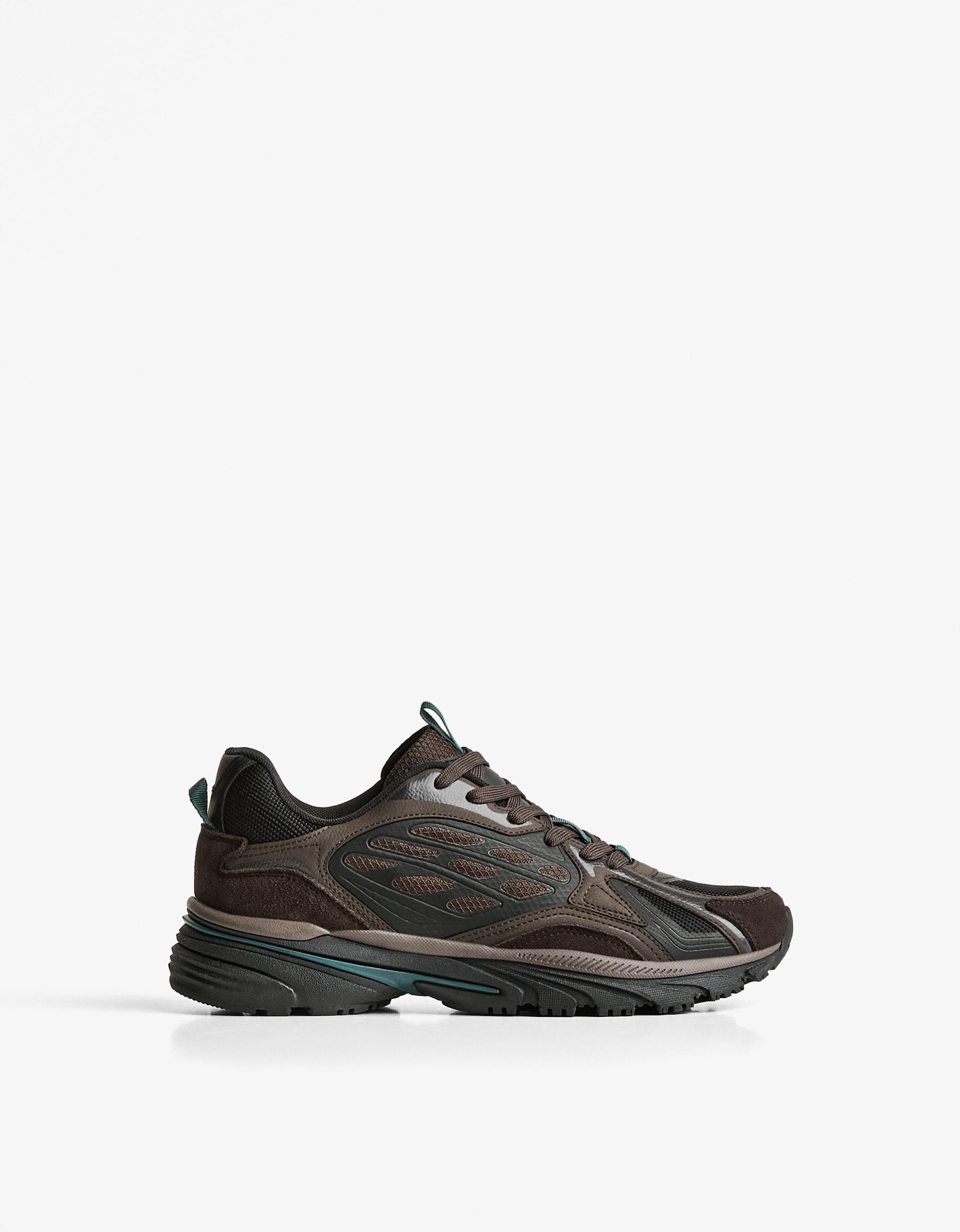 Bershka Casual-Sneaker Im Materialmix Herren 43 Braun
