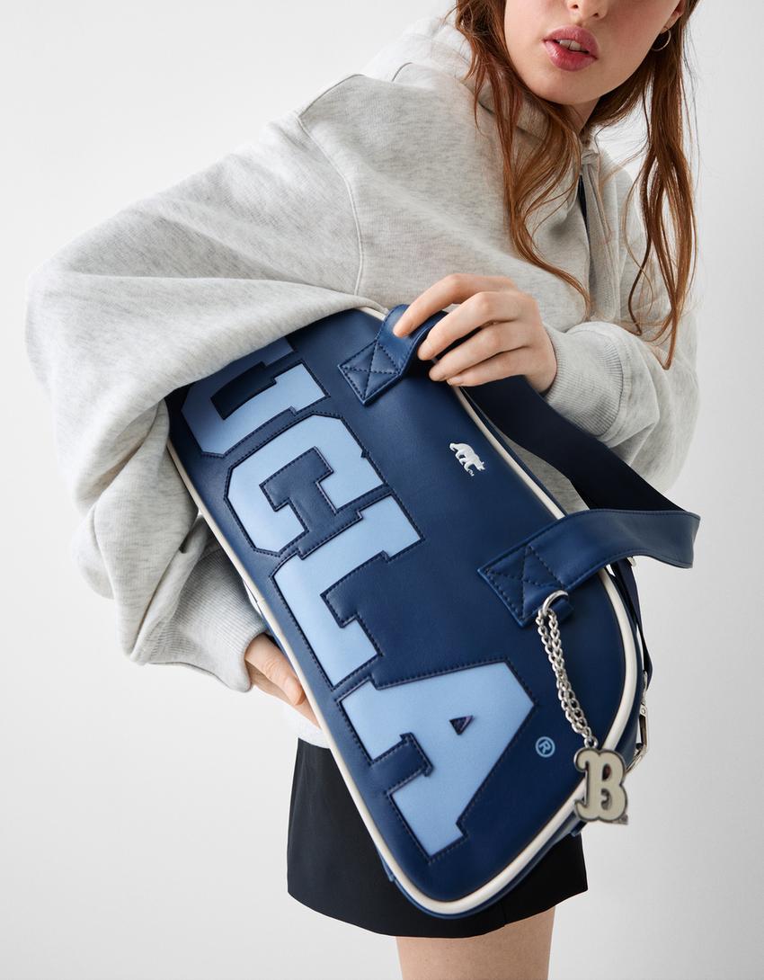 Large UCLA shoulder bowling bag-Dark blue-3