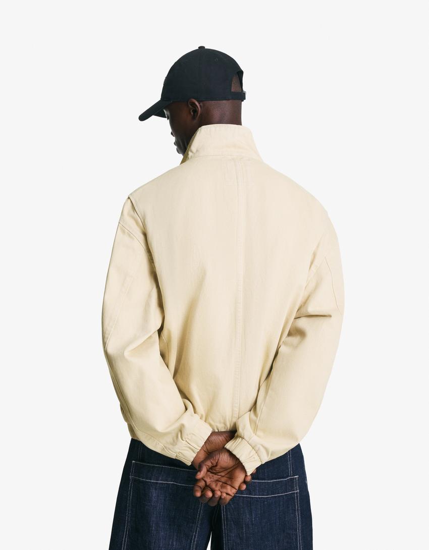 Jacket with pockets-Camel-1