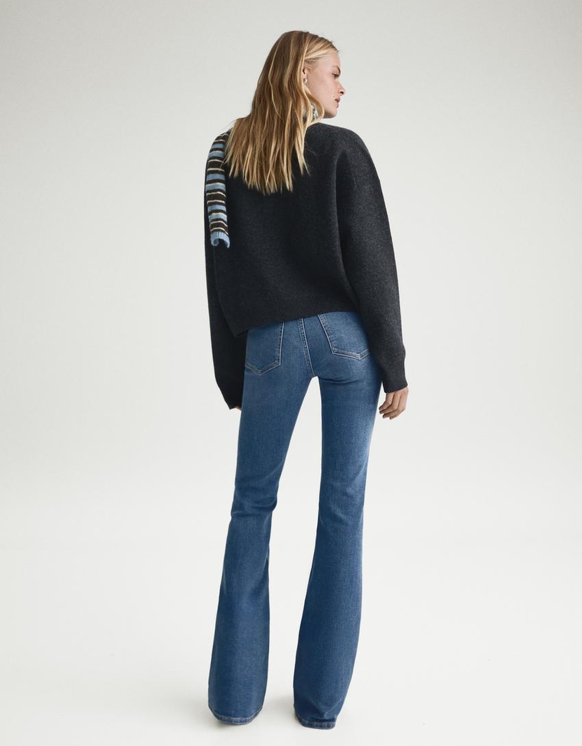 Jeans flare-Azul lavado
