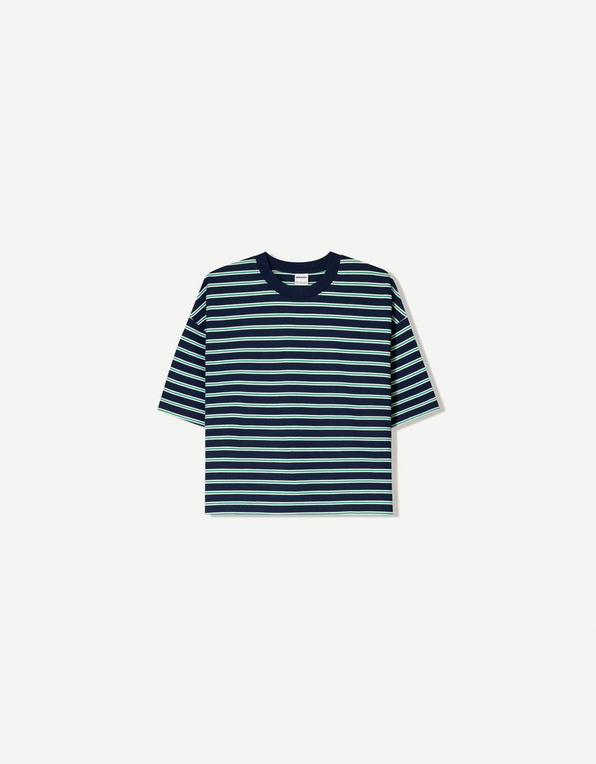 Short sleeve T-shirt and shorts-Navy-3