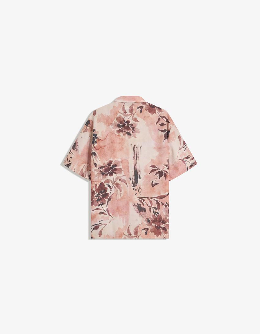 Camisa manga corta print-Rosa-5
