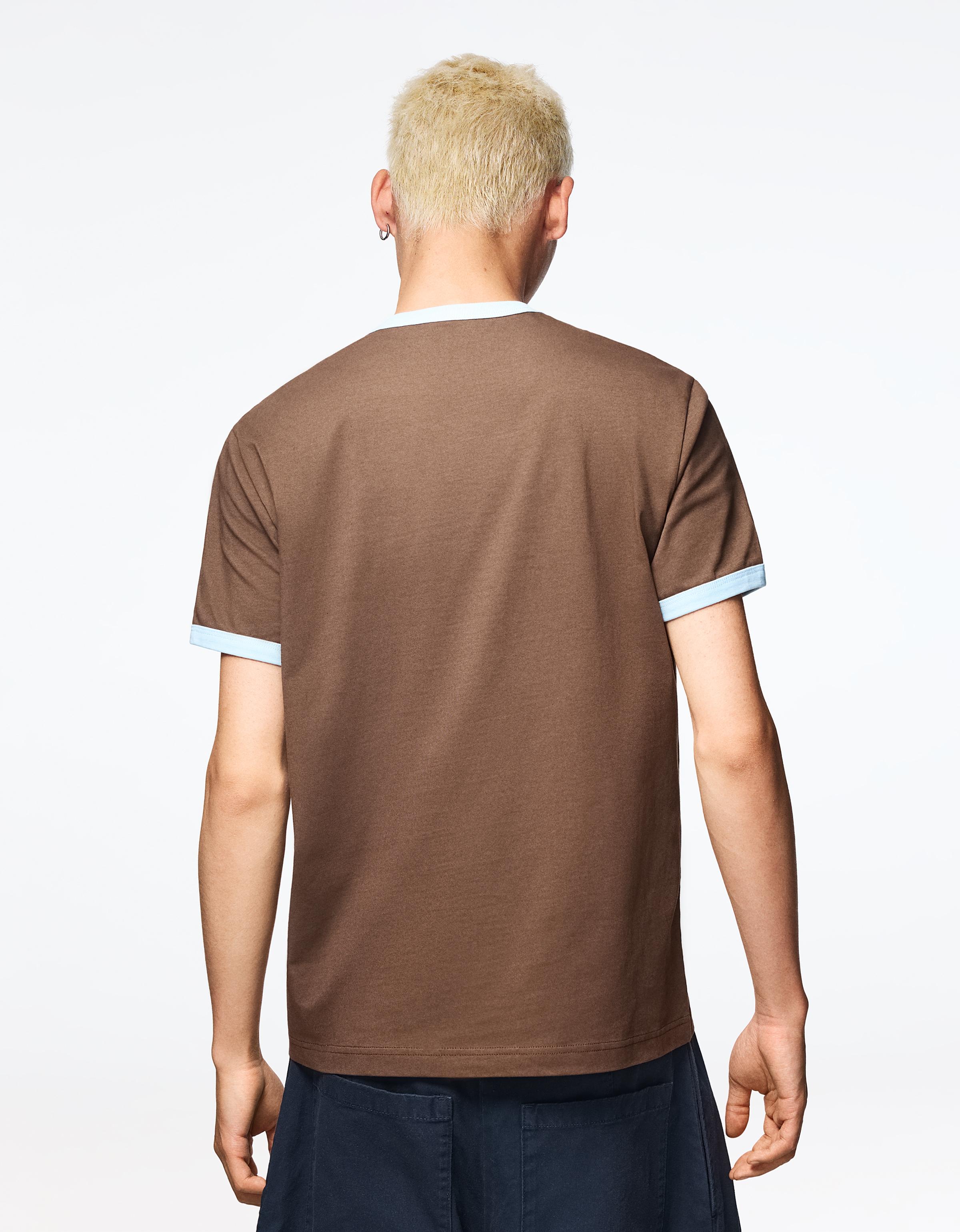 Short sleeve print T-shirt — Brown