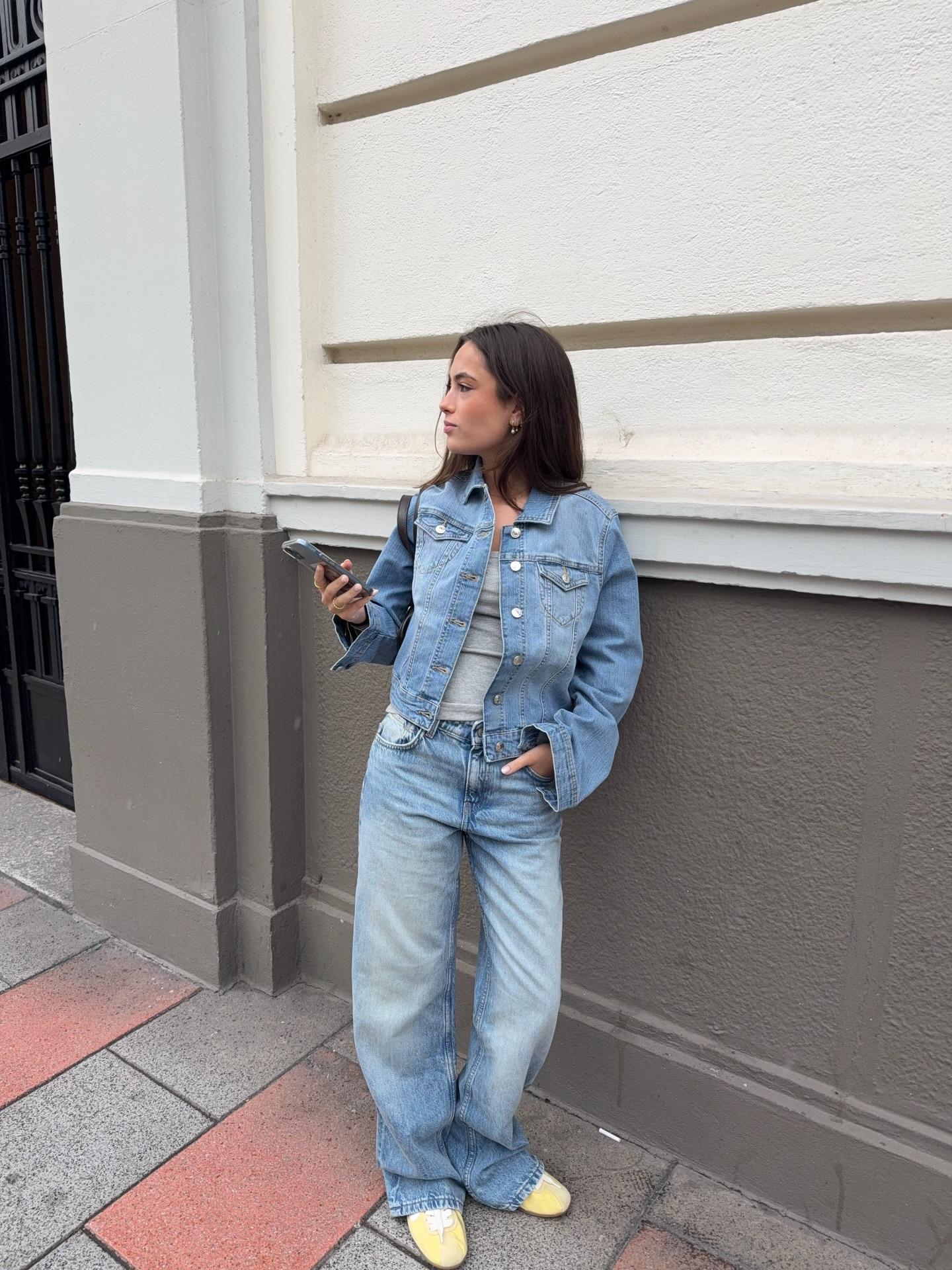 Yüksek bel straight fit geniş paça jean - Görsel 12