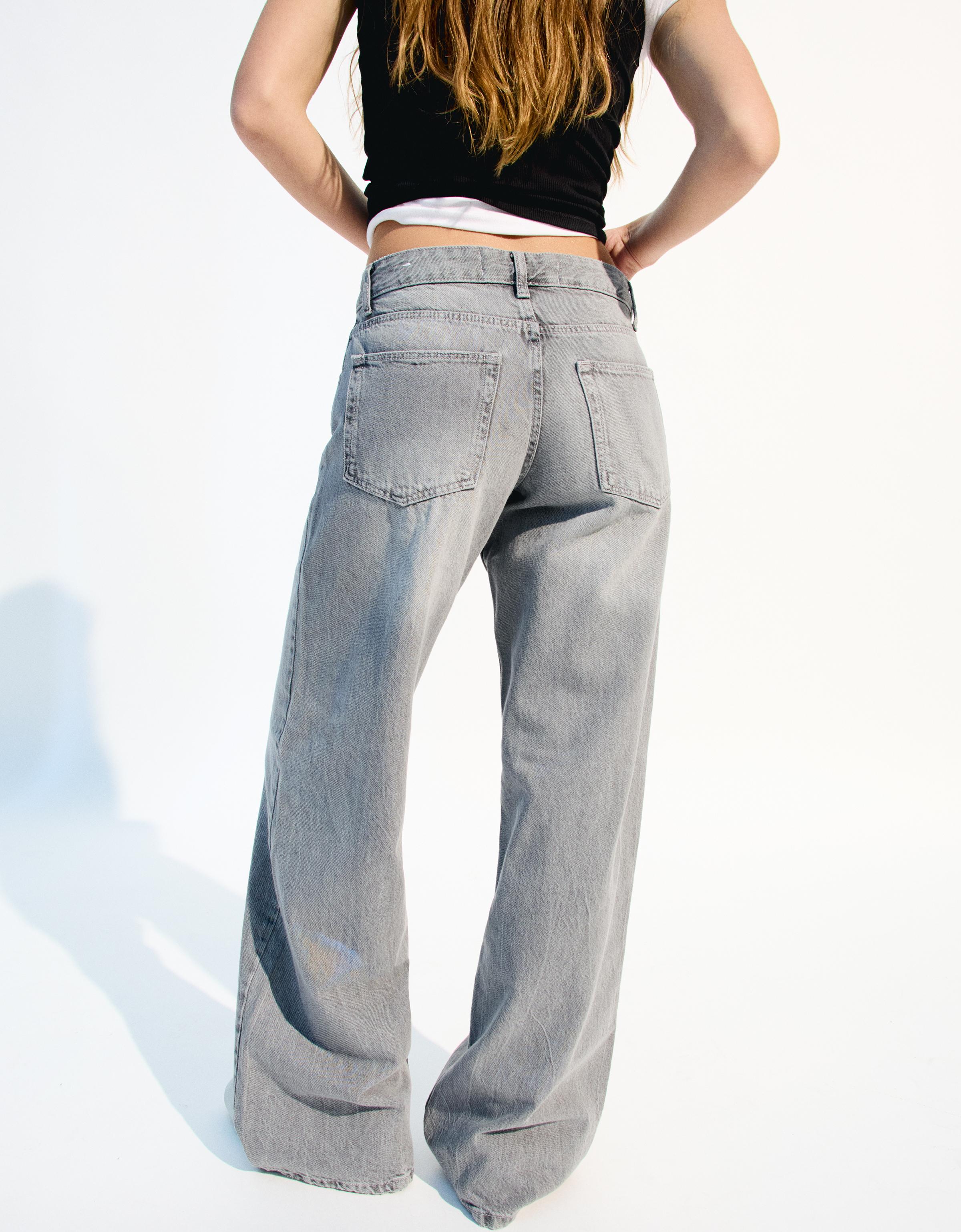 Low-rise wide-leg jeans - Pants - BSK Teen | Bershka Low-rise wide-leg jeans - Pants - BSK Teen | Bershka
