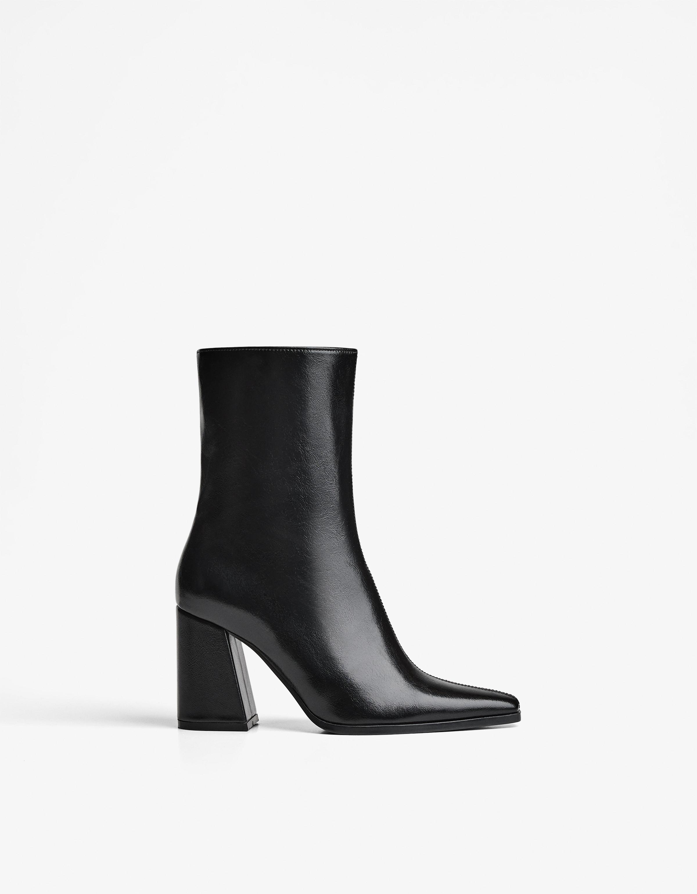 Bershka Stiefeletten Mit Breitem Absatz Damen 40 Schwarz