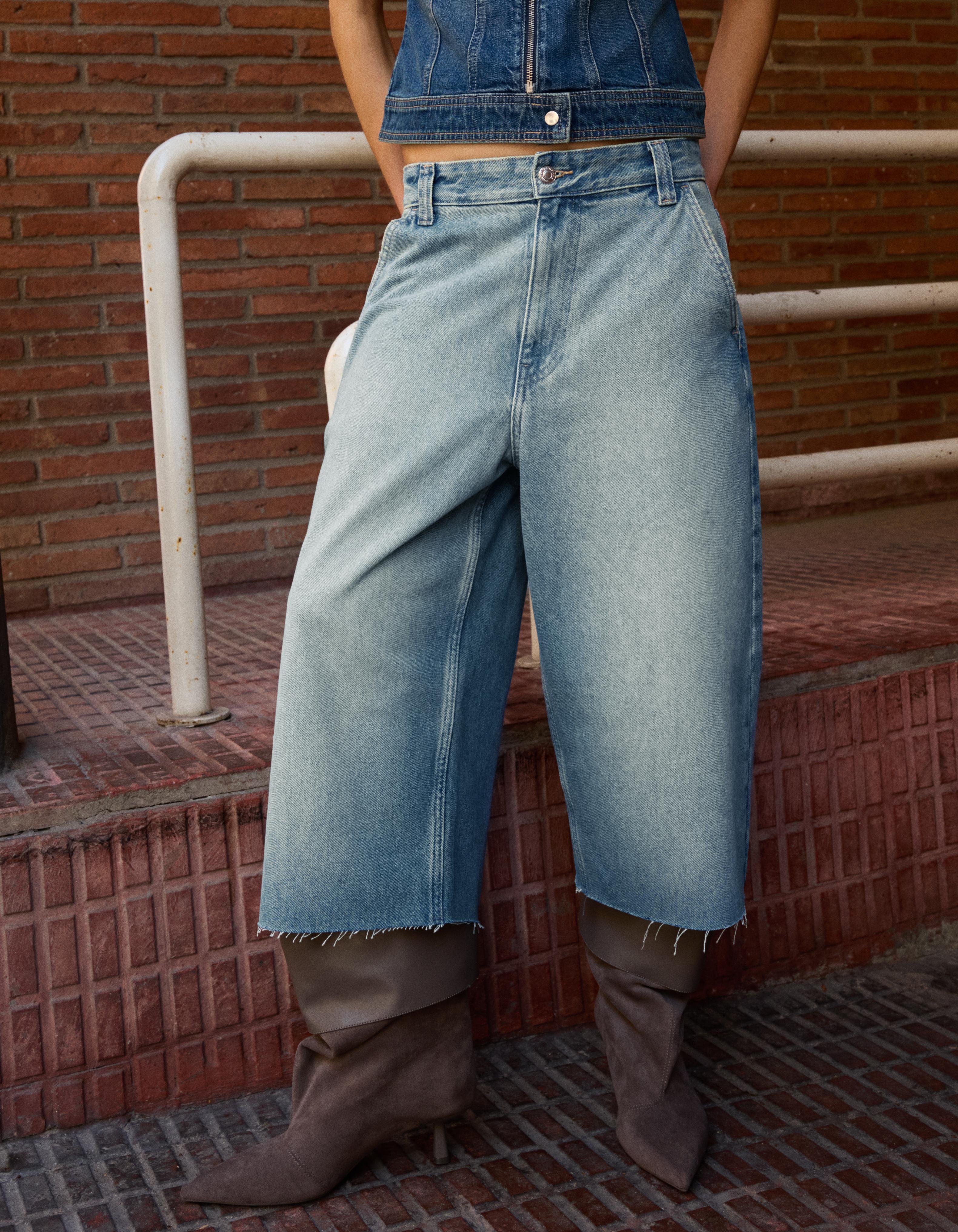 Denim skater jorts — Green