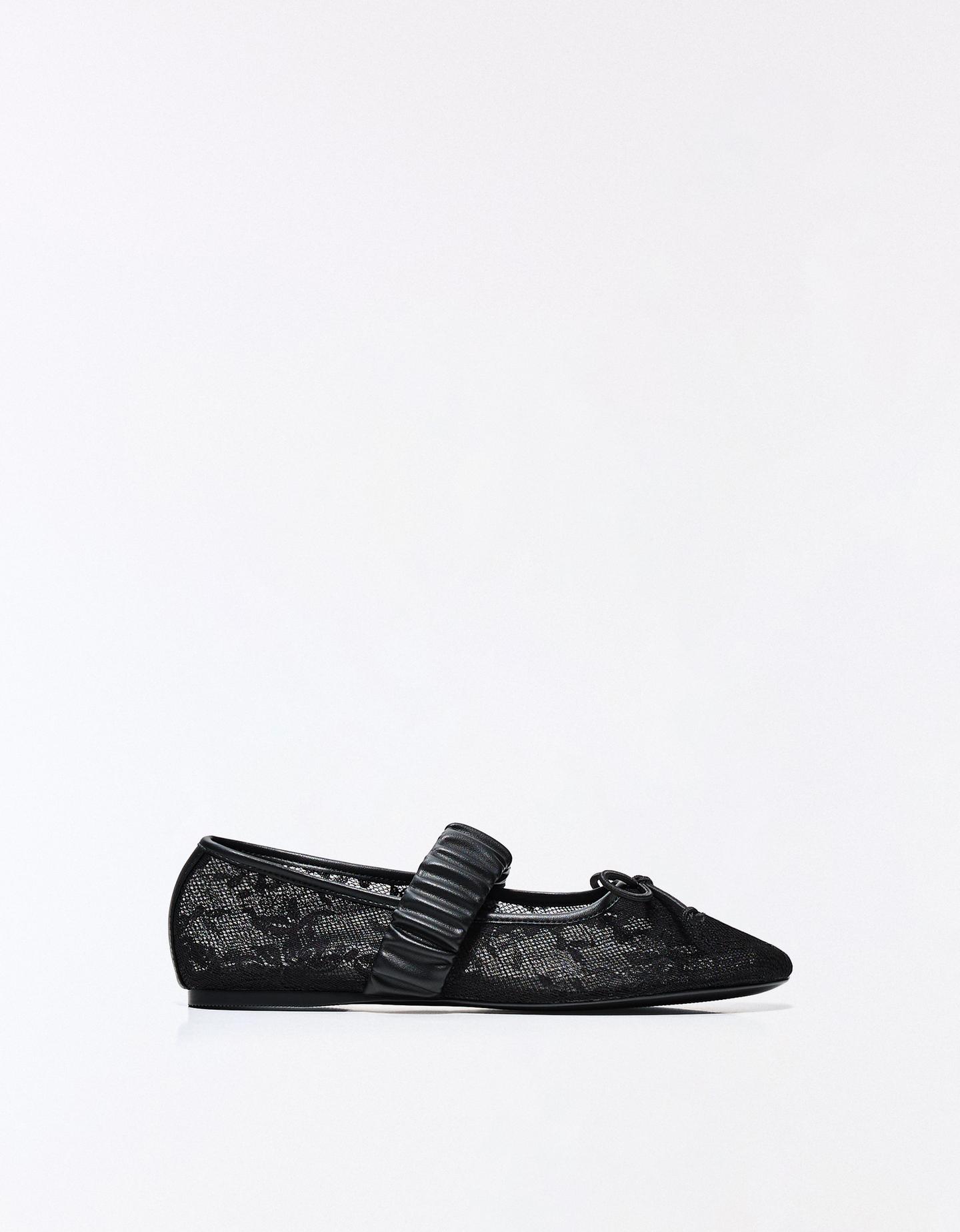 Bershka balerinki z koronką czarny