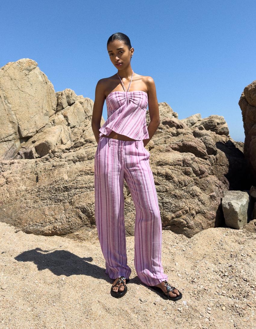 Top a fascia semplice-Rosa-0