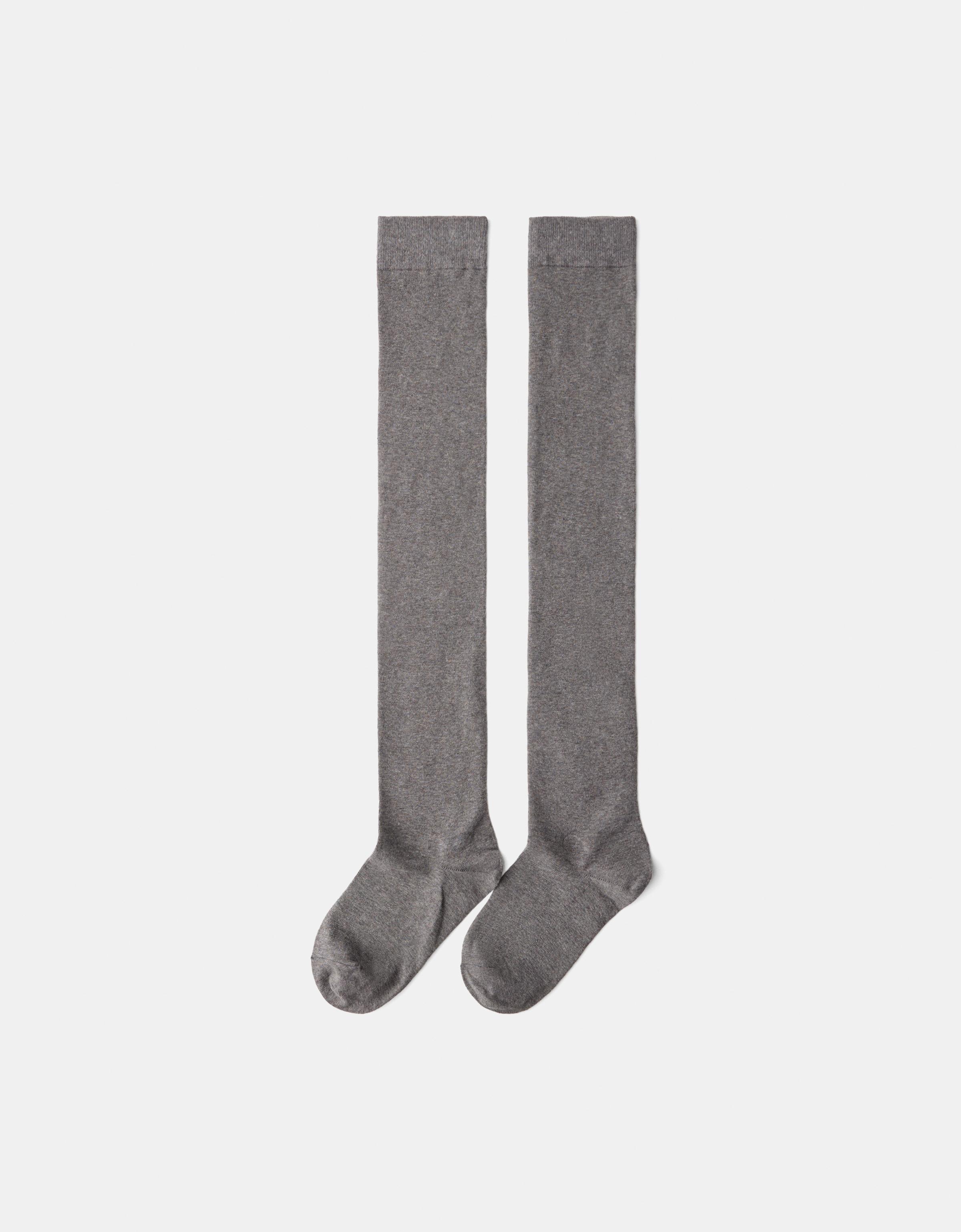 Bershka Kniehohe Socken Damen Dunkelgrau