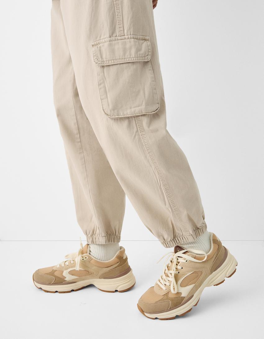 بنطلون رياضي من القطن-رملي-3