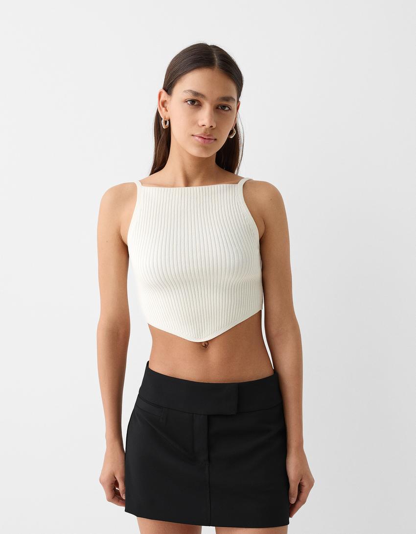 تنورة قصيرة محبوكة-أسود-1