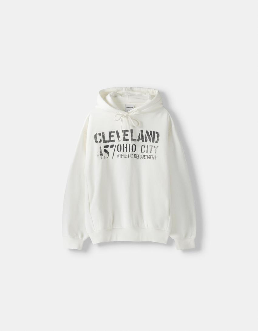 Sweatshirt capuz padrão-Cru-4