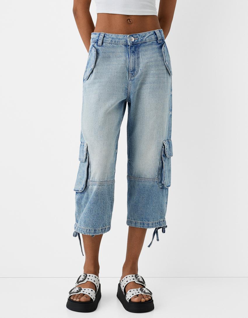 Capri denim cargo-Marinho-3