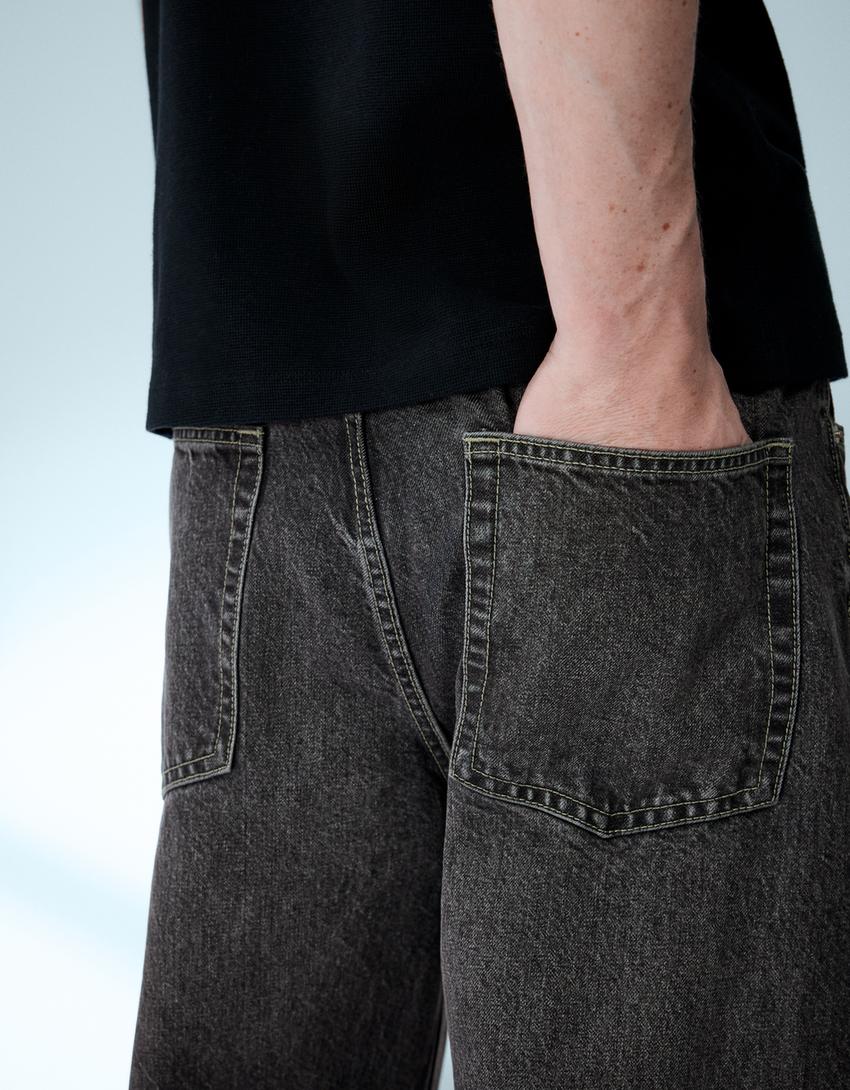 Jeans baggy-Gris oscuro