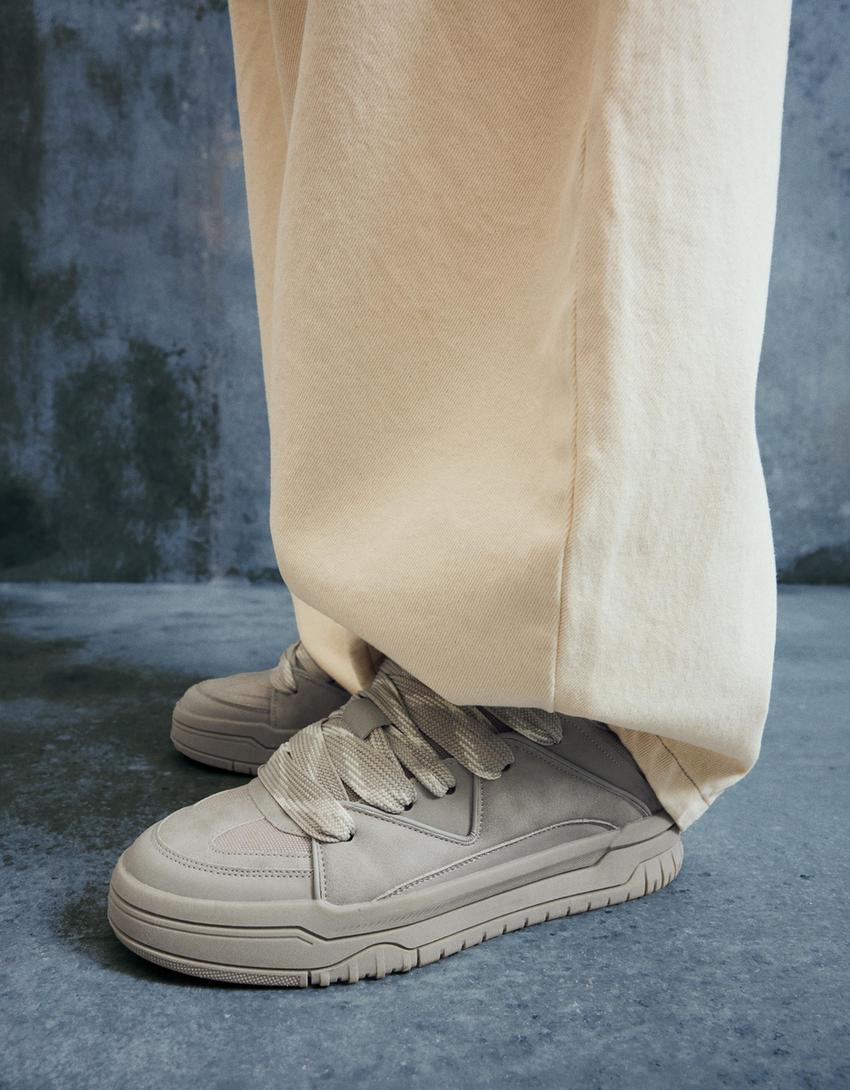 Sepatu kets skater sol tebal-Abu-abu