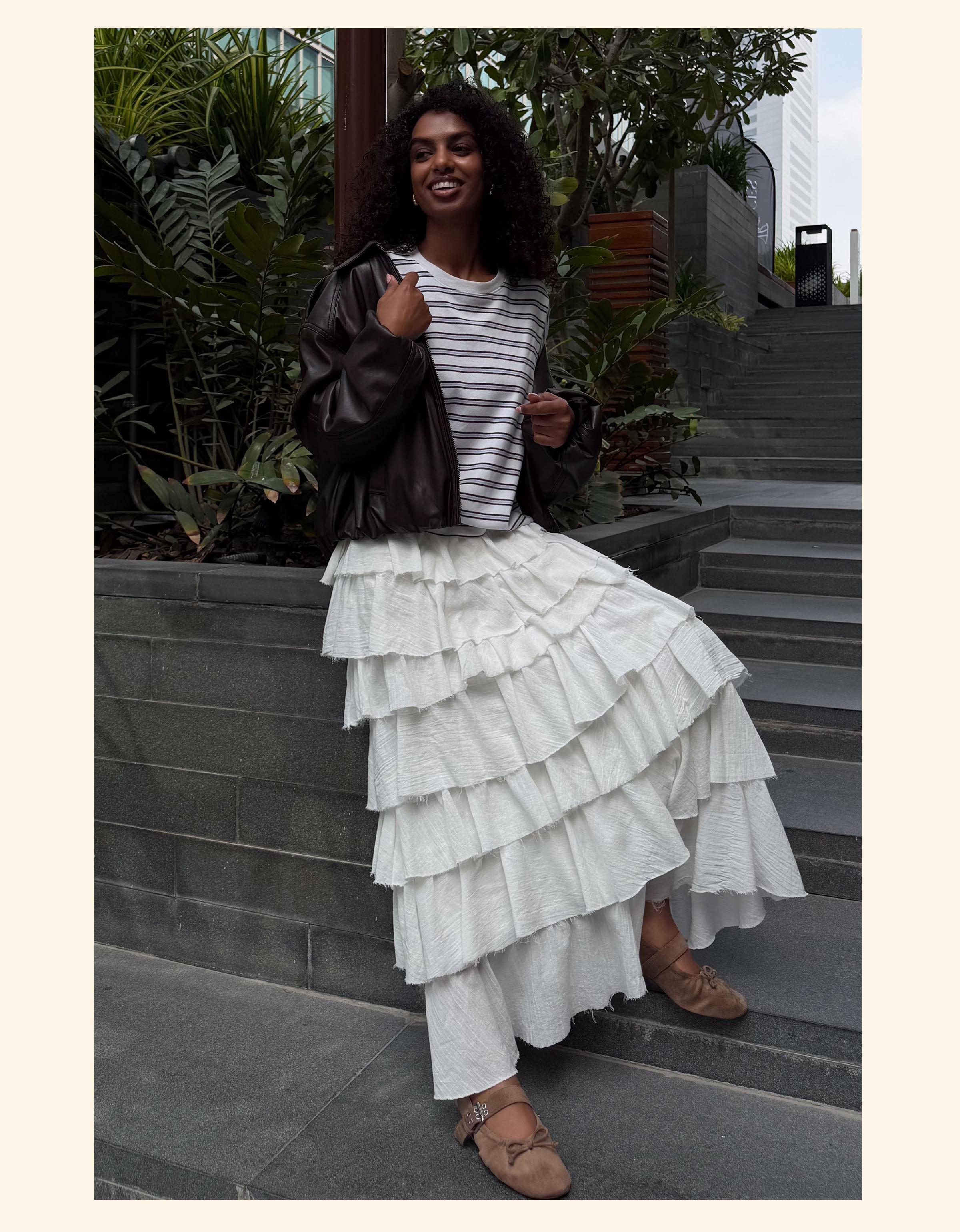 Volanlı rustik midi etek - Görsel 49