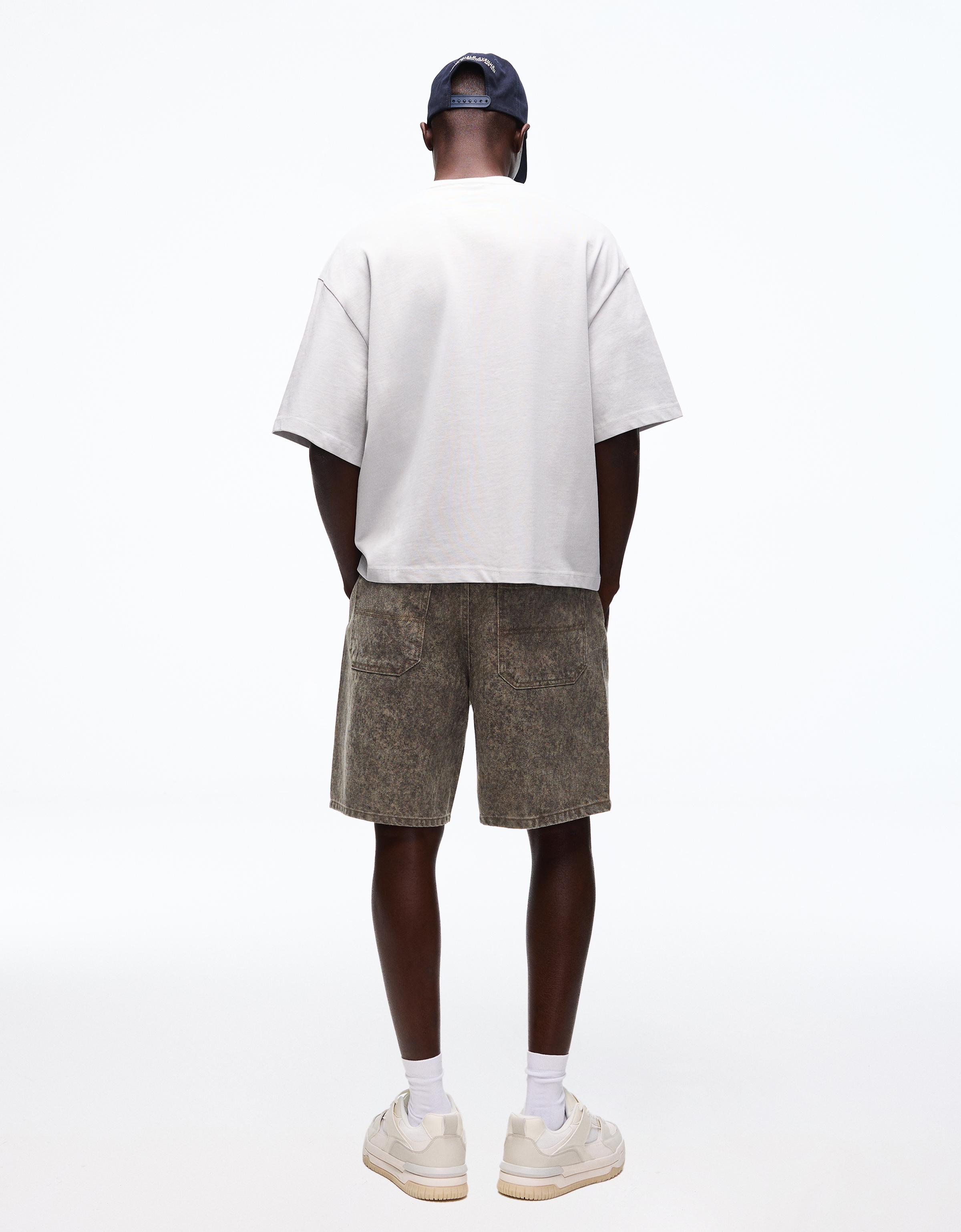 Baggy fit baskılı bermuda - Görsel 32