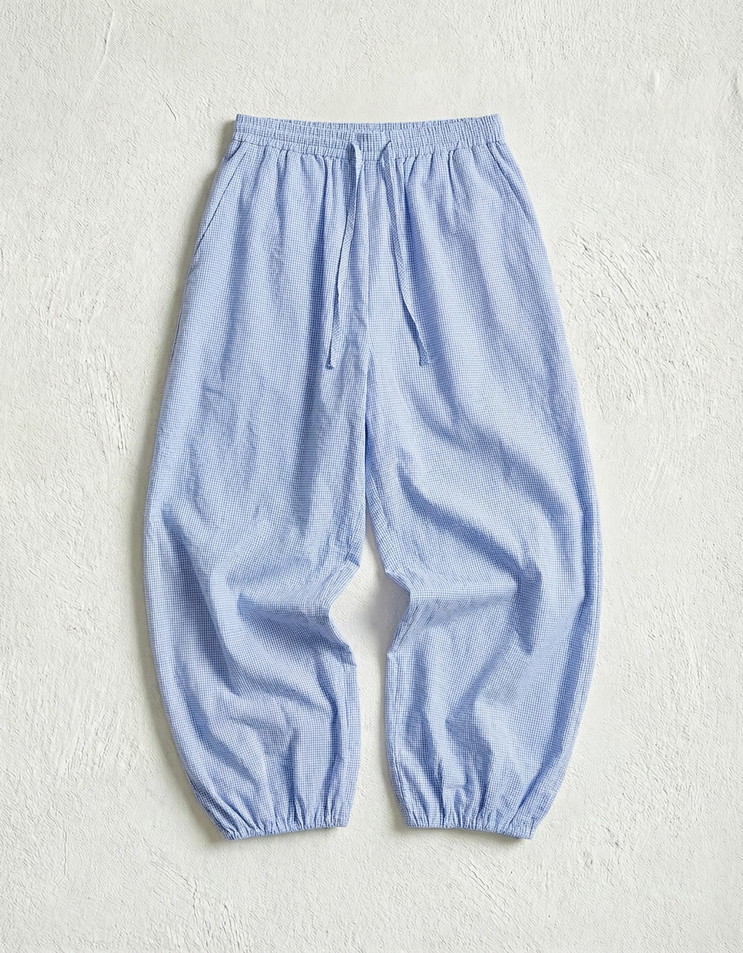 Poplin bloomer trousers — Blue