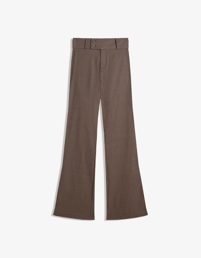 Pantalon flare bengalina-Marron-3