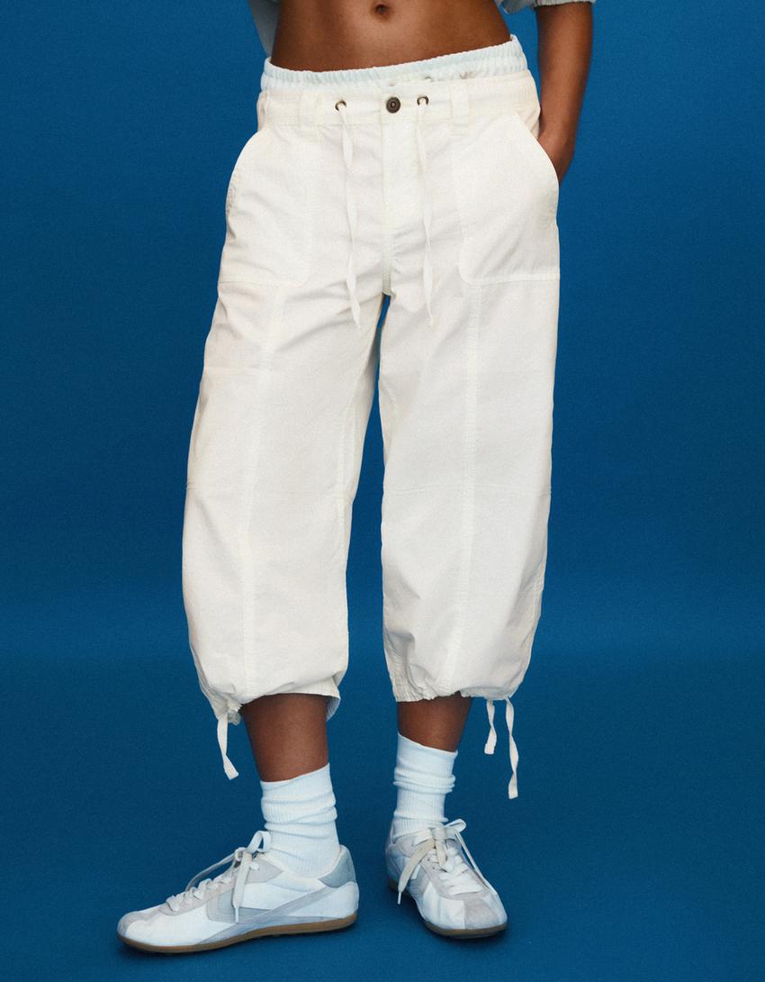 Pantaloni capri-Bianco Roto