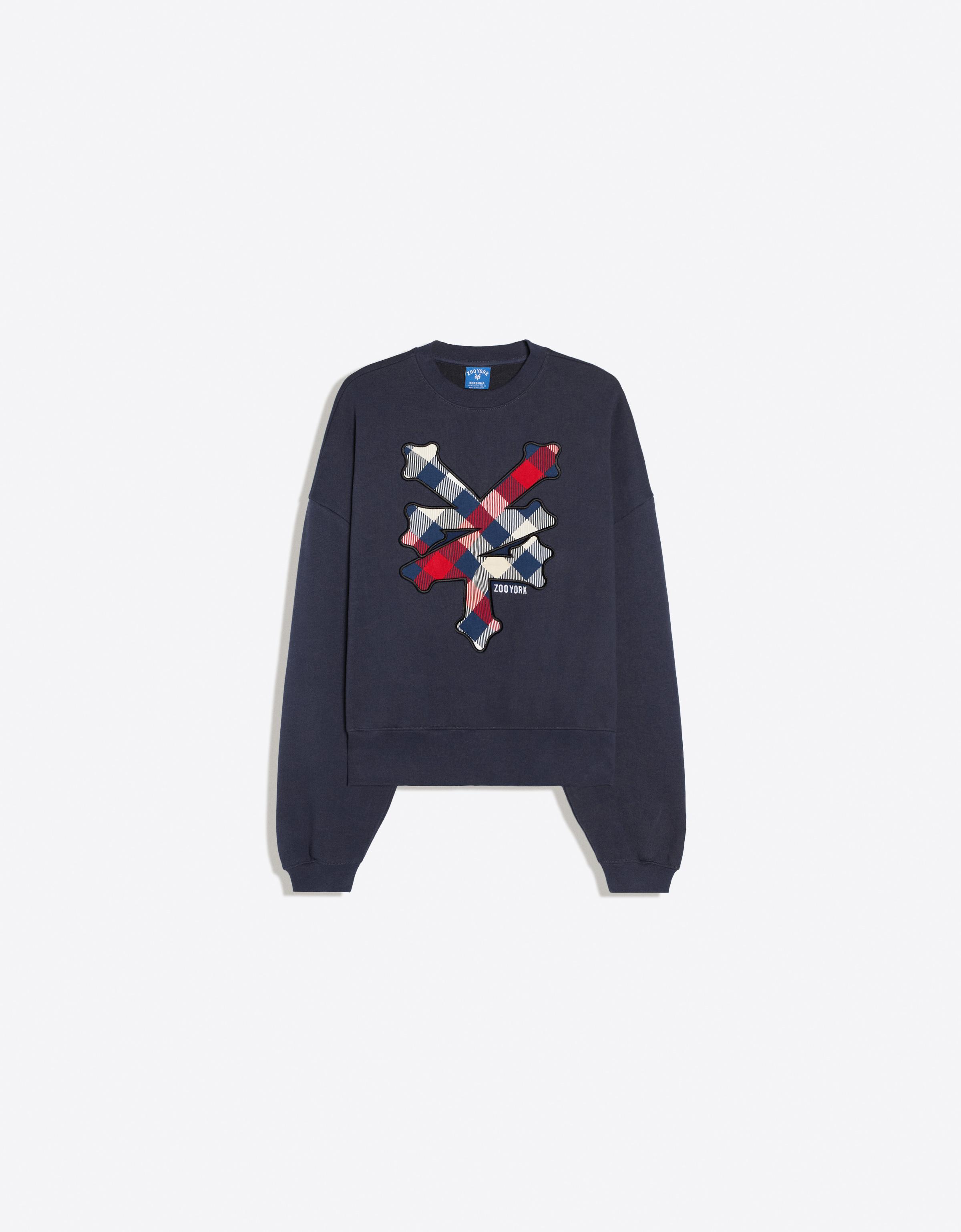 ZOO YORK patch round neck sweatshirt — Dark blue