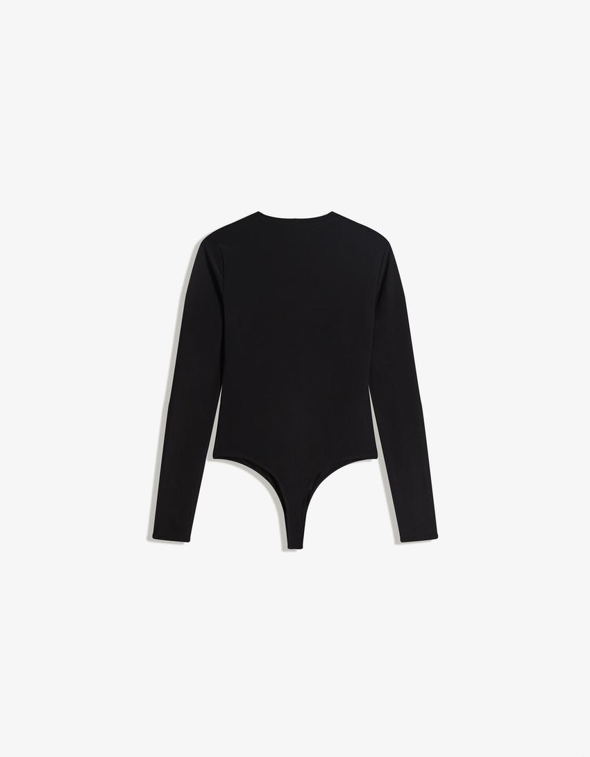 Long sleeve bodysuit-Black