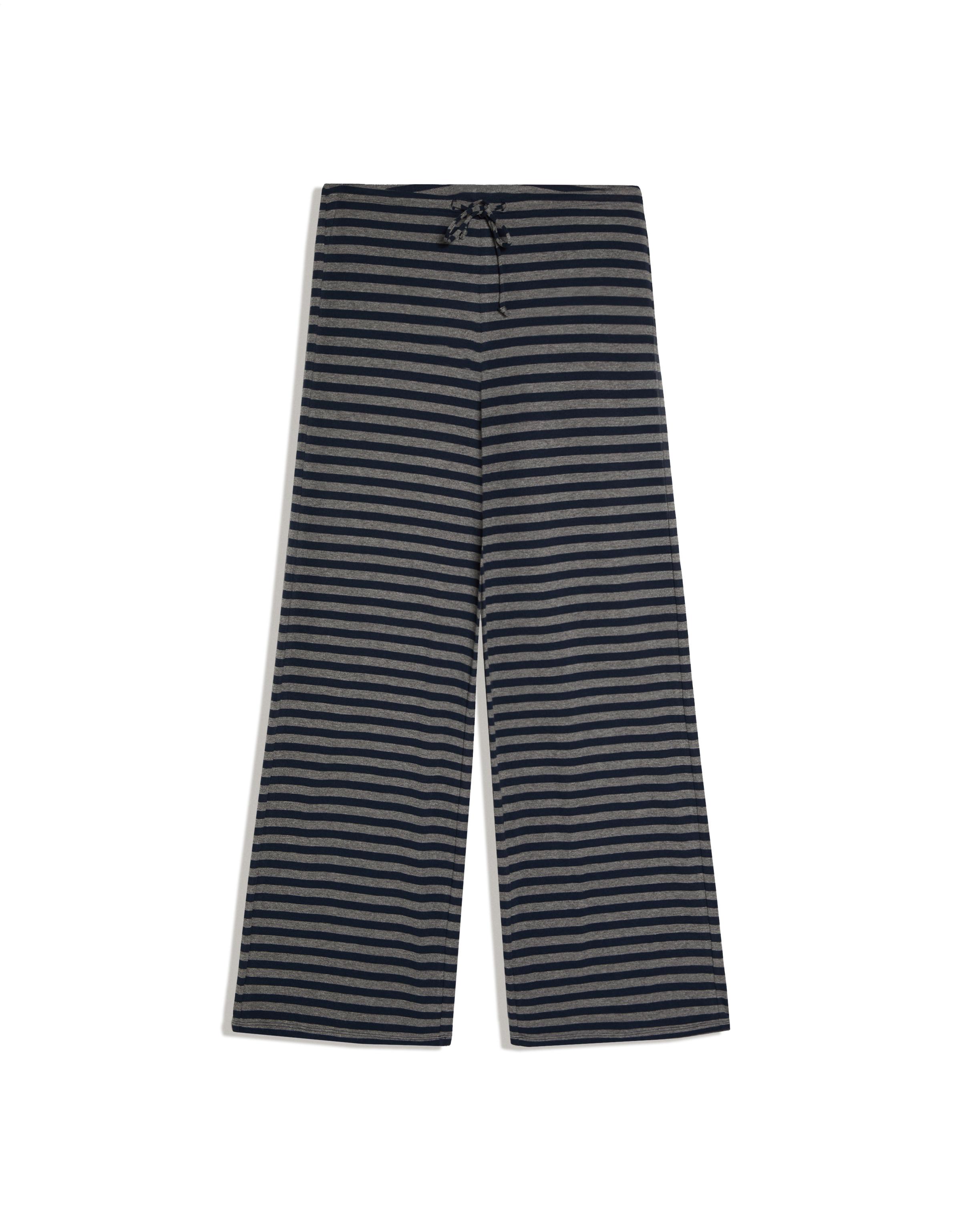 Straight leg stripe print trousers — Dark grey