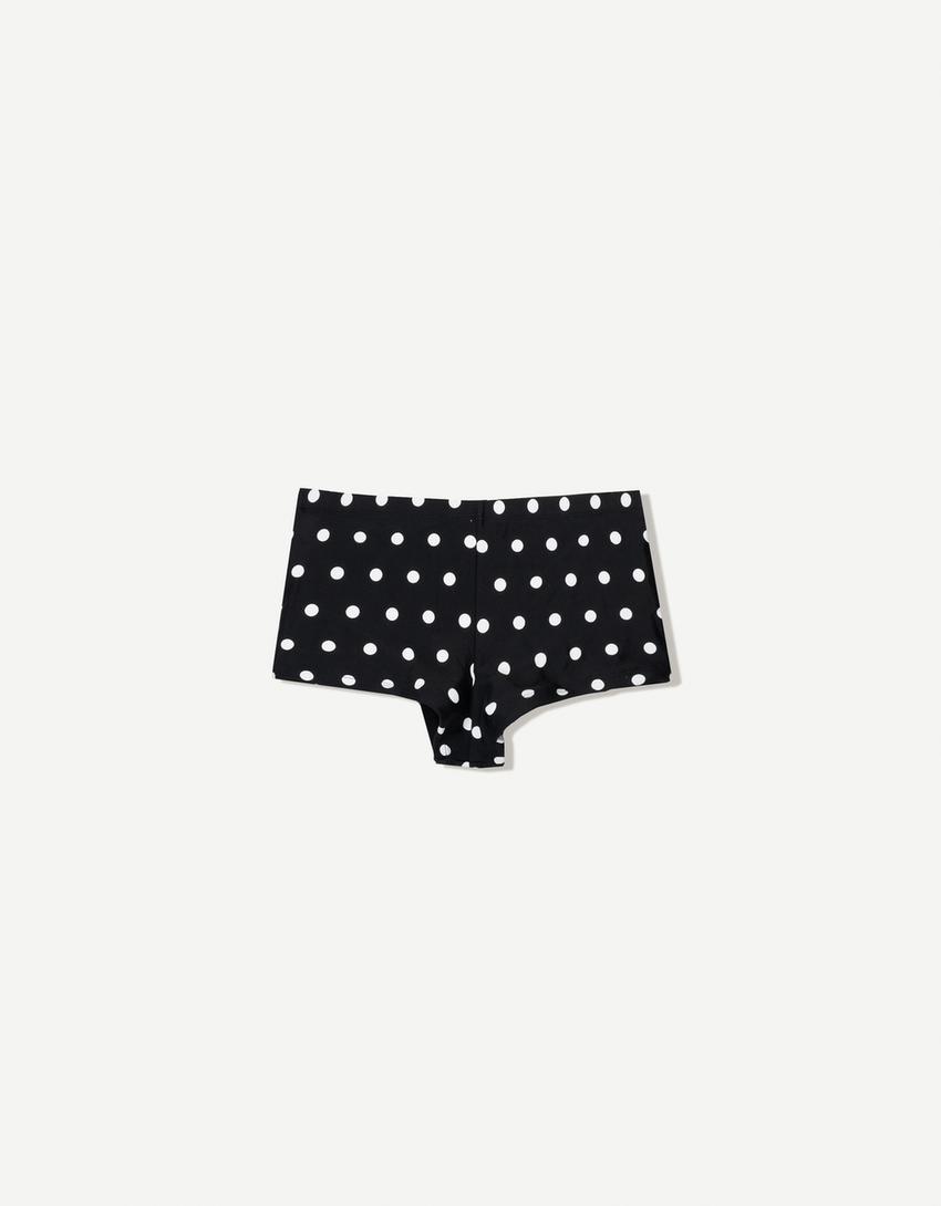 Bikinihöschen im Culotte-Stil mit Punkten-Schwarz-3