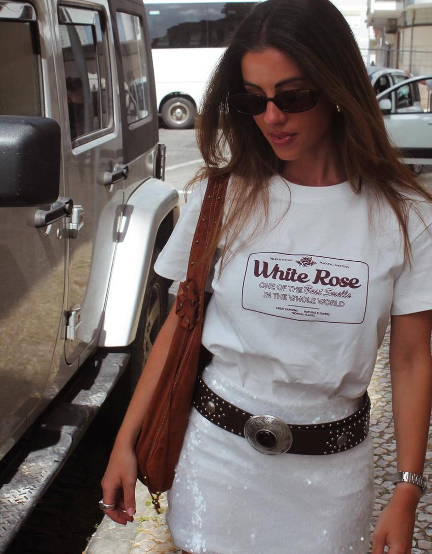 Short sleeve T-shirt with print-Off white-0