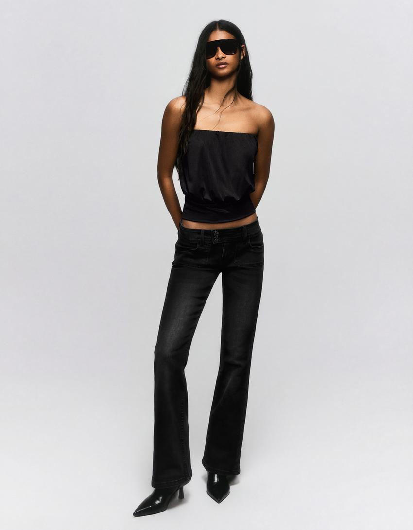 Balloon bandeau top-Black