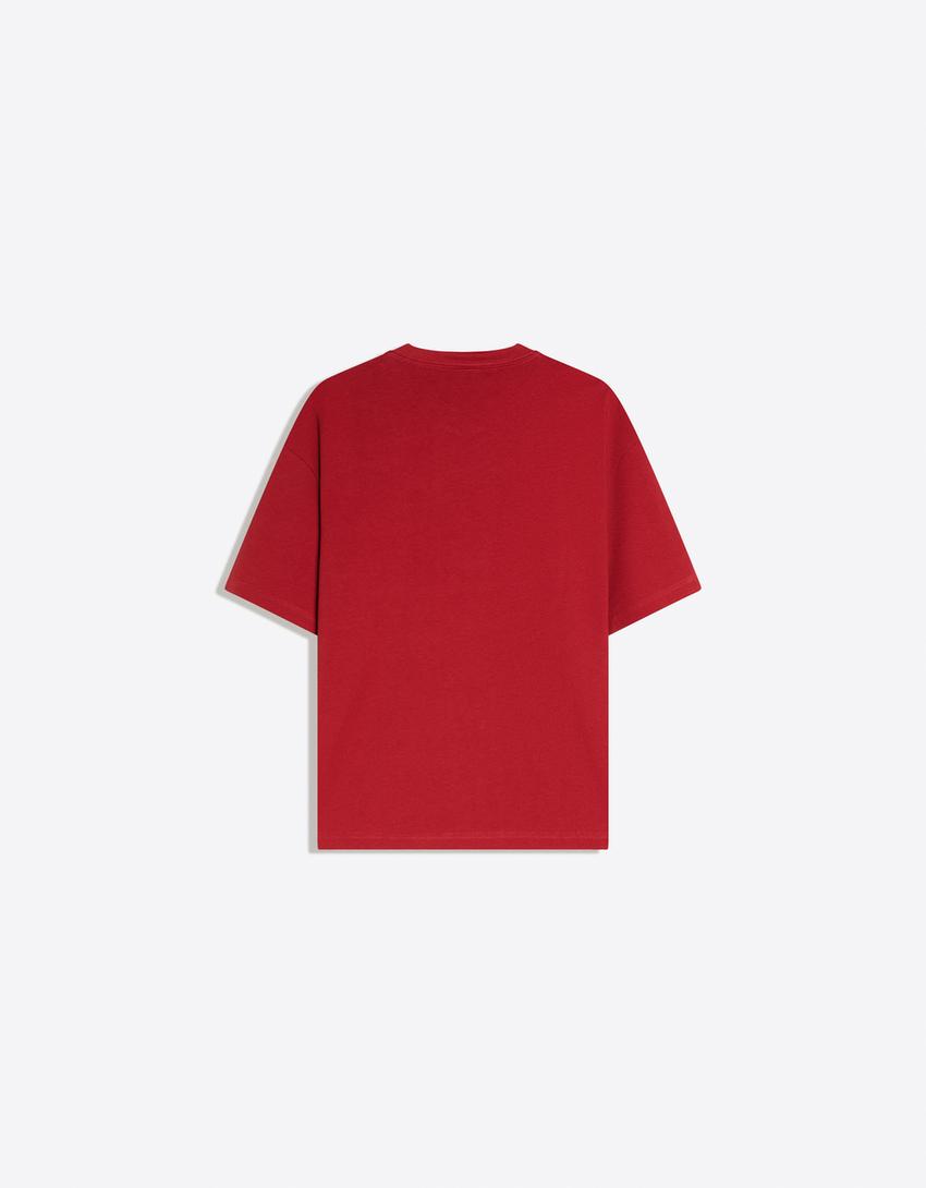 Boxy short sleeve T-shirt-Coral