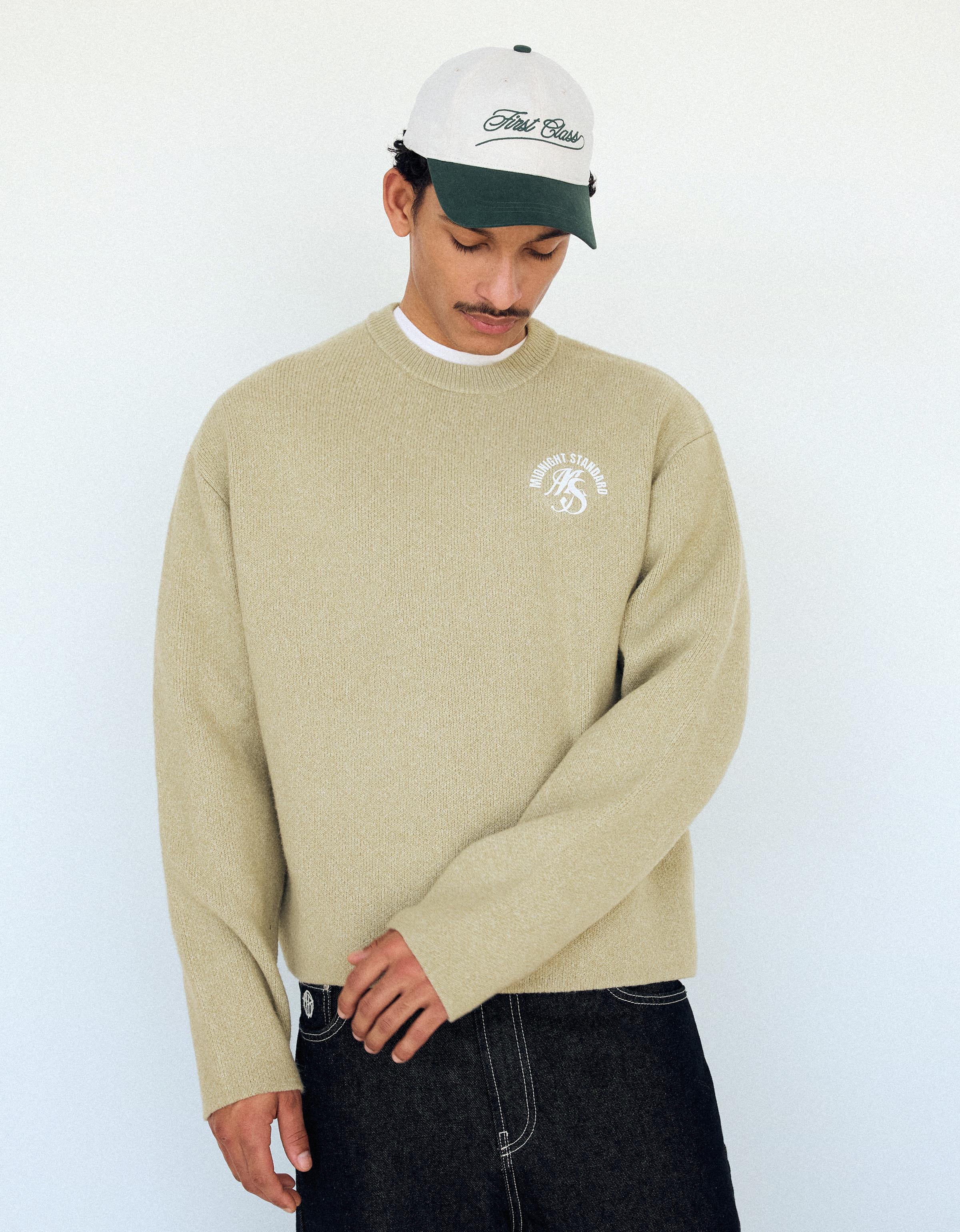 Bershka Jacquard-Pullover Mit Print Herren Xs Grün