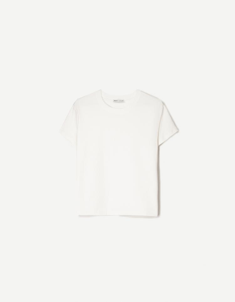 Ağır pamuklu kısa kollu t-shirt