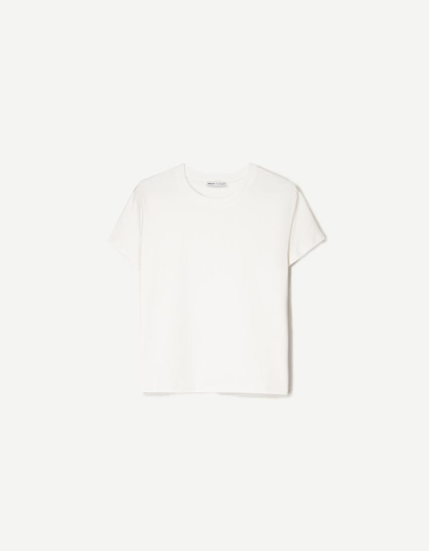 Heavy cotton short sleeve T-shirt-Off white-1