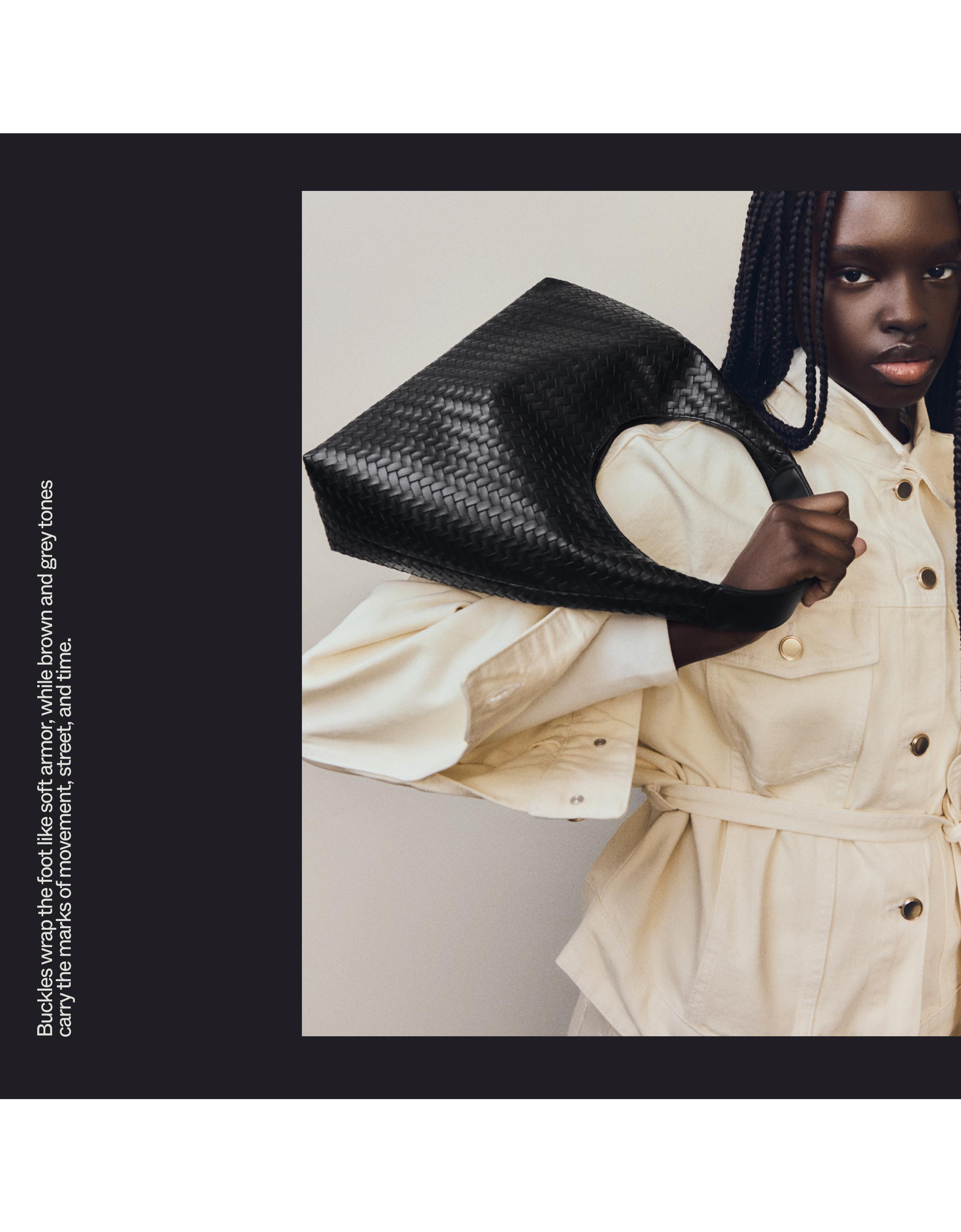 Woven bucket bag — Black