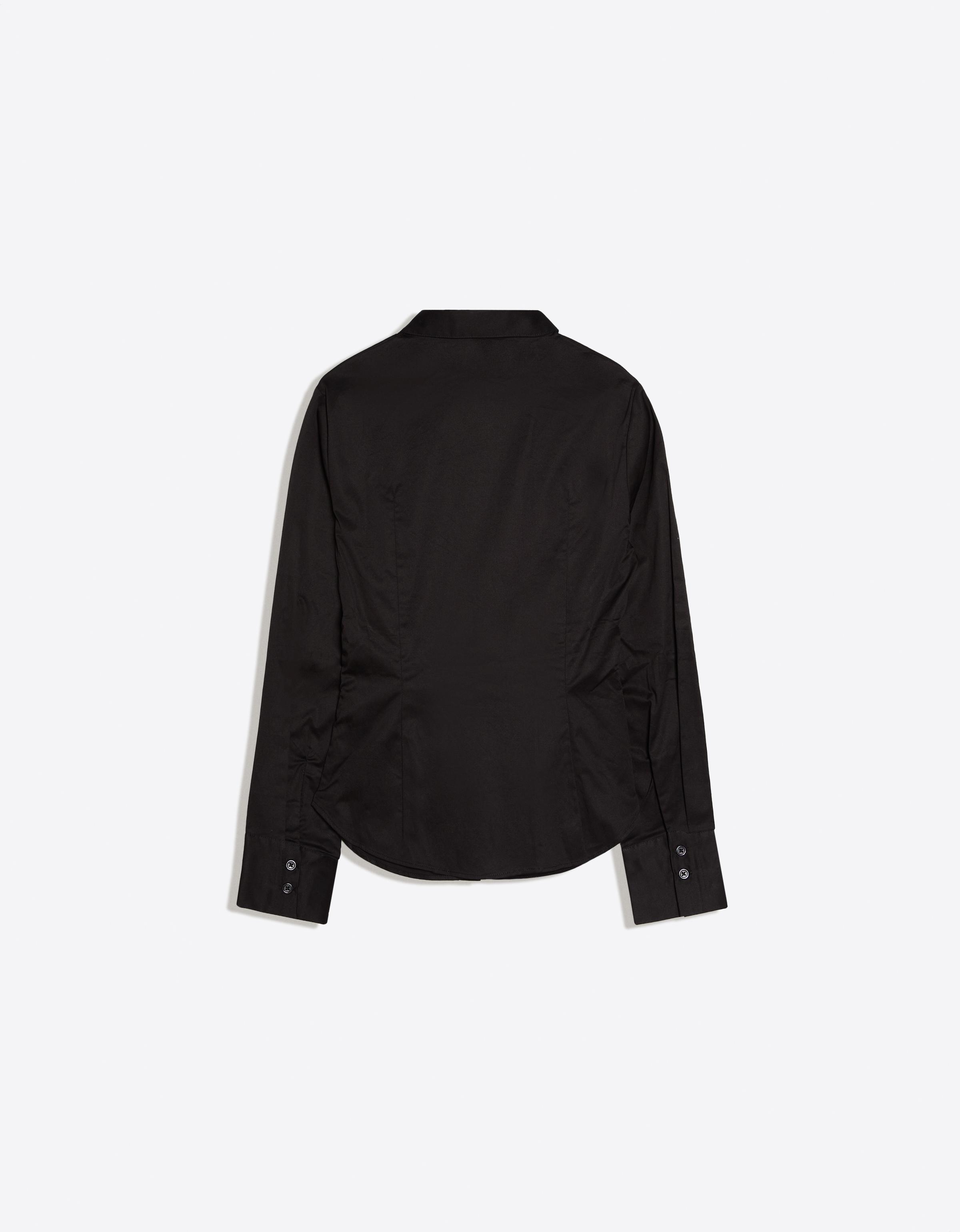 Fitted long-sleeved shirt — Black