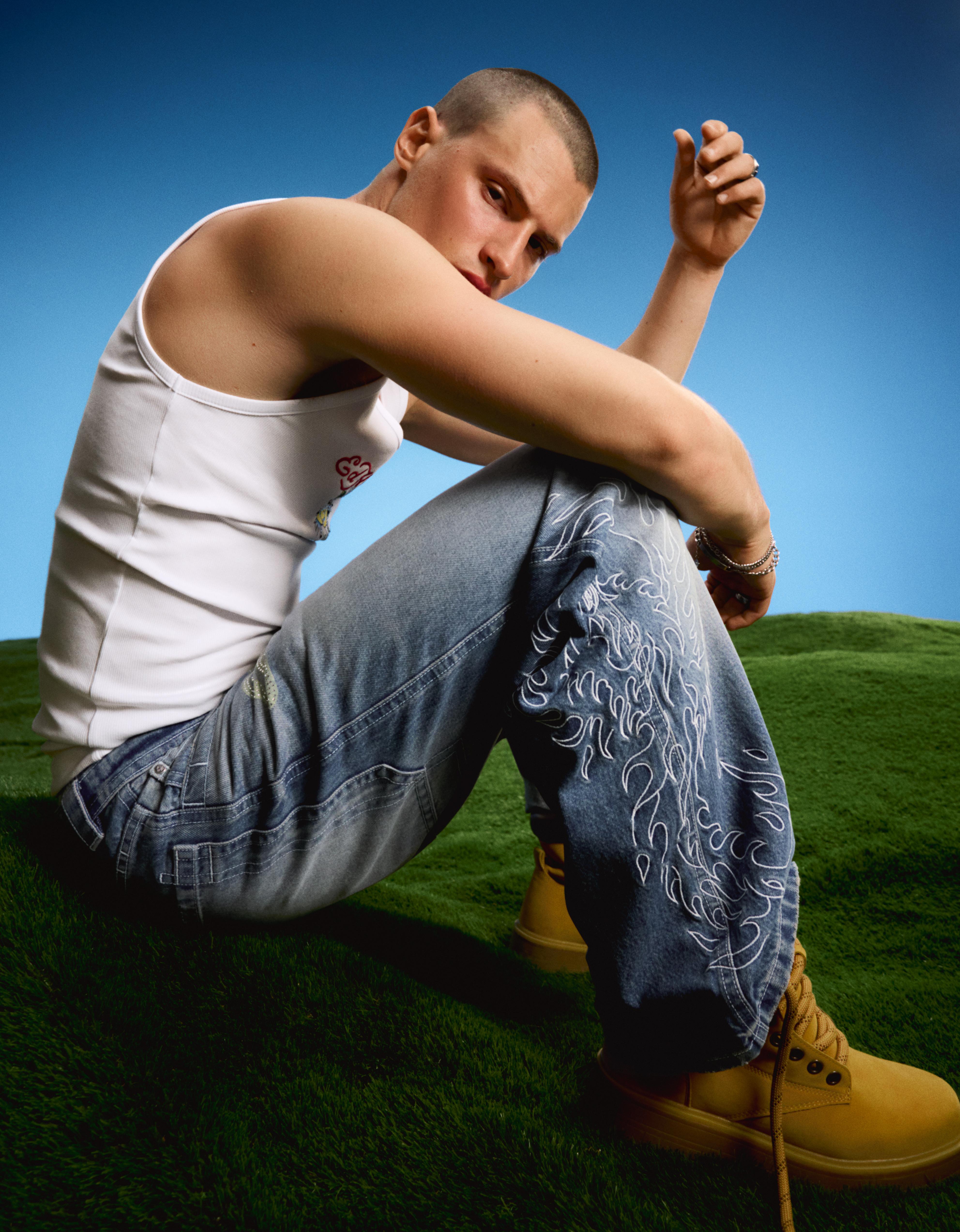 ED HARDY X BERSHKA jeans — Light blue