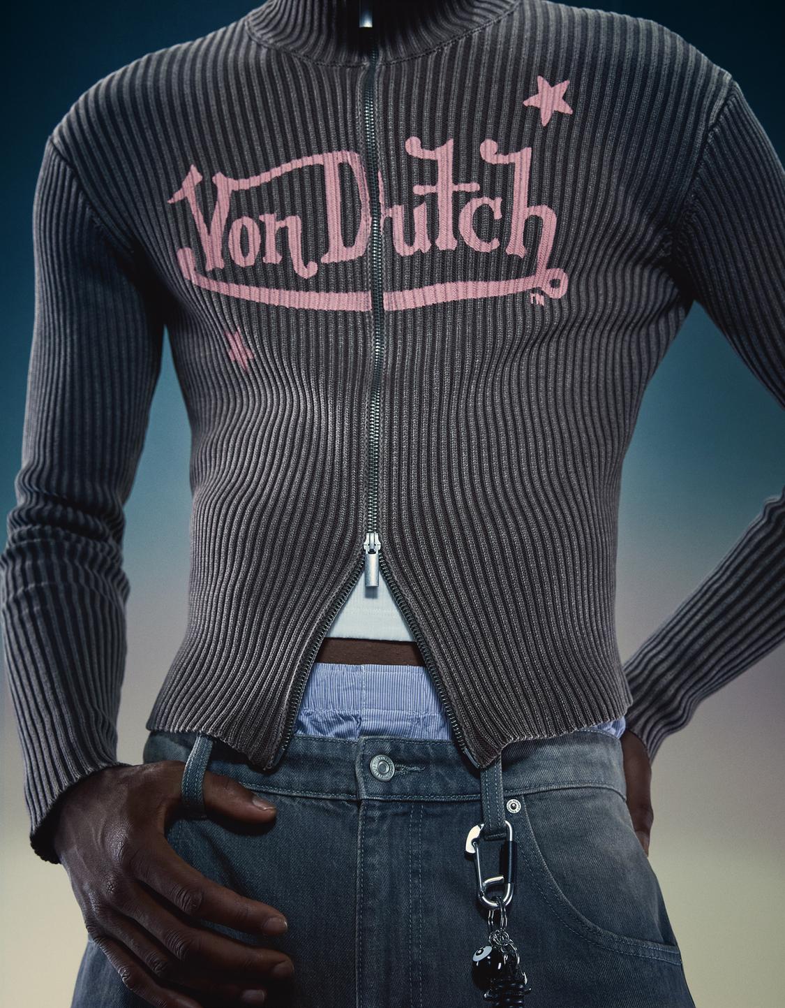 Printed Von Dutch jacket with zip