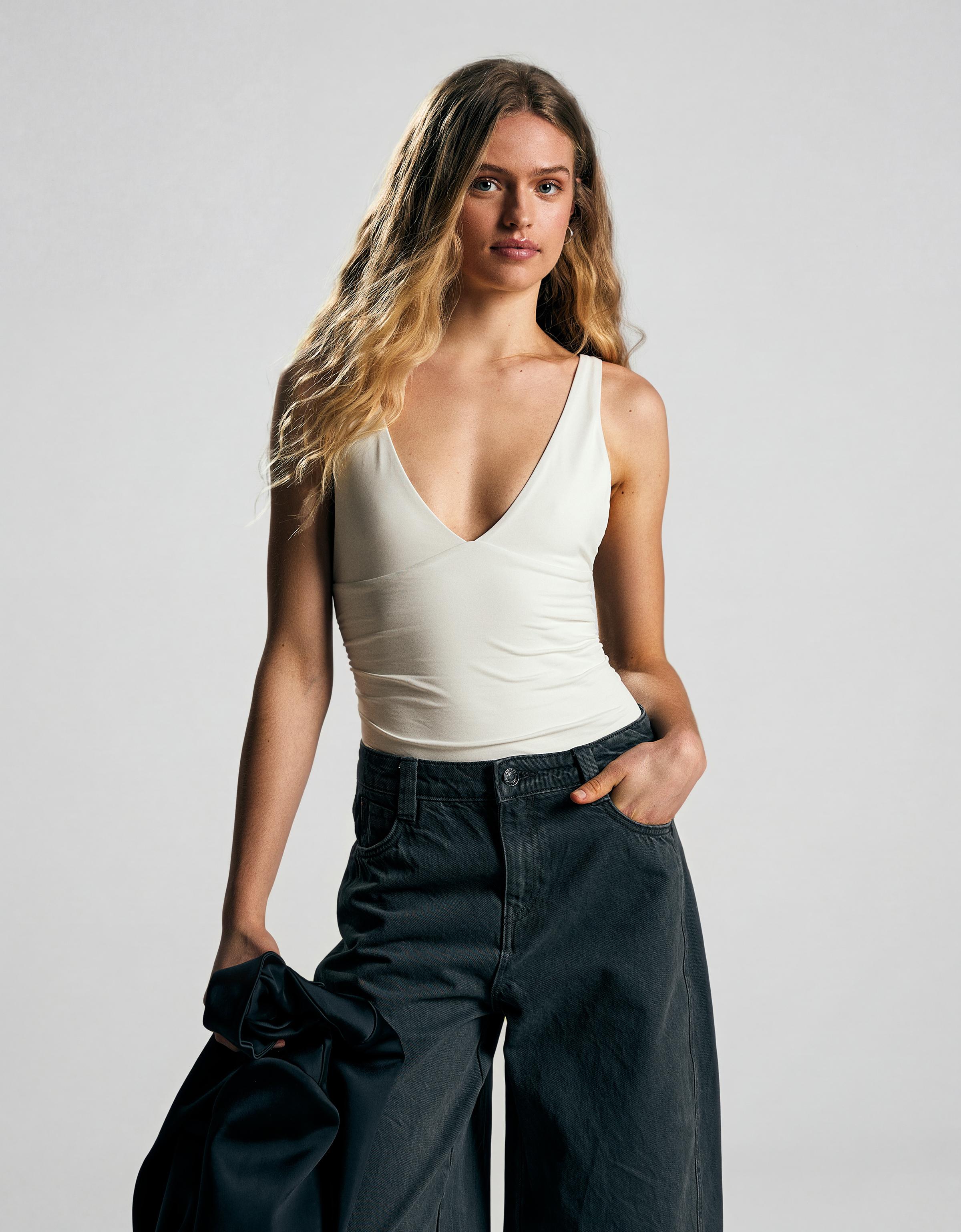 Büzgülü askılı body - Görsel 19