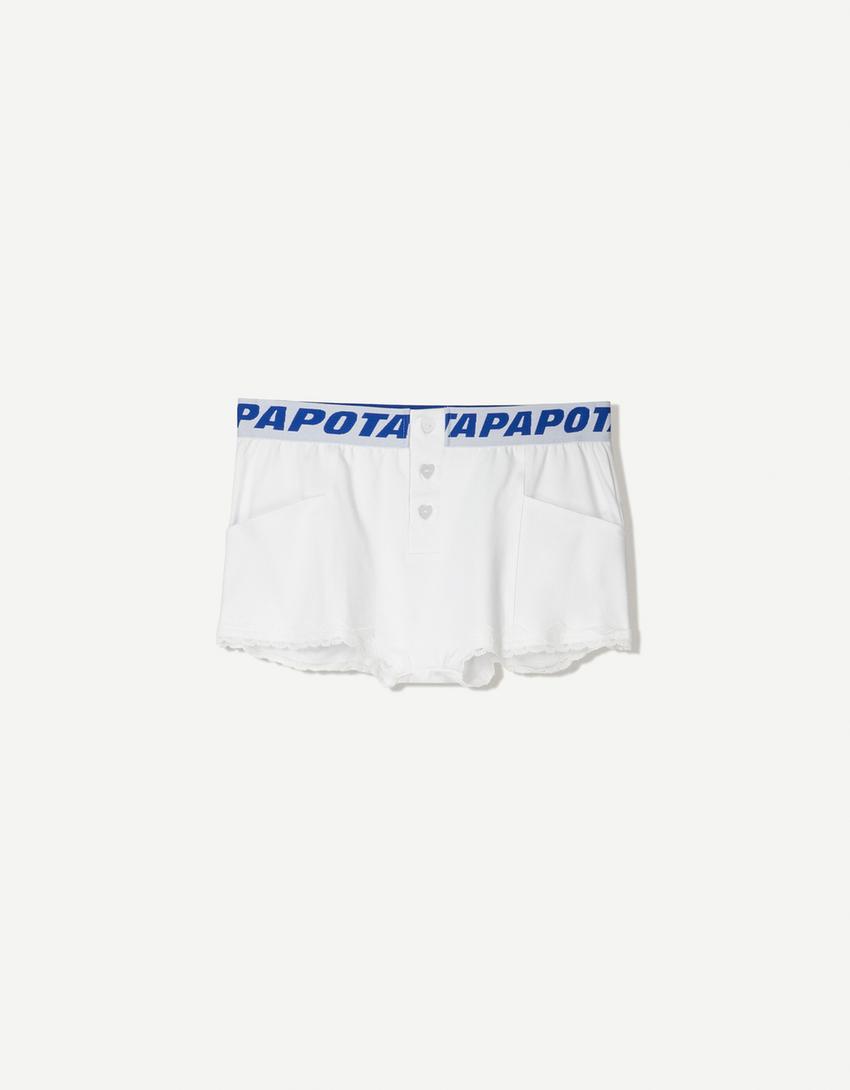 Pantalón curto mini CA7RIEL & Paco Amoroso-Branco-1