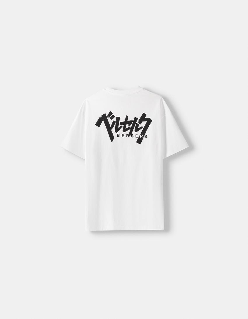 Berserk print short sleeve boxy fit T-shirt-White-5